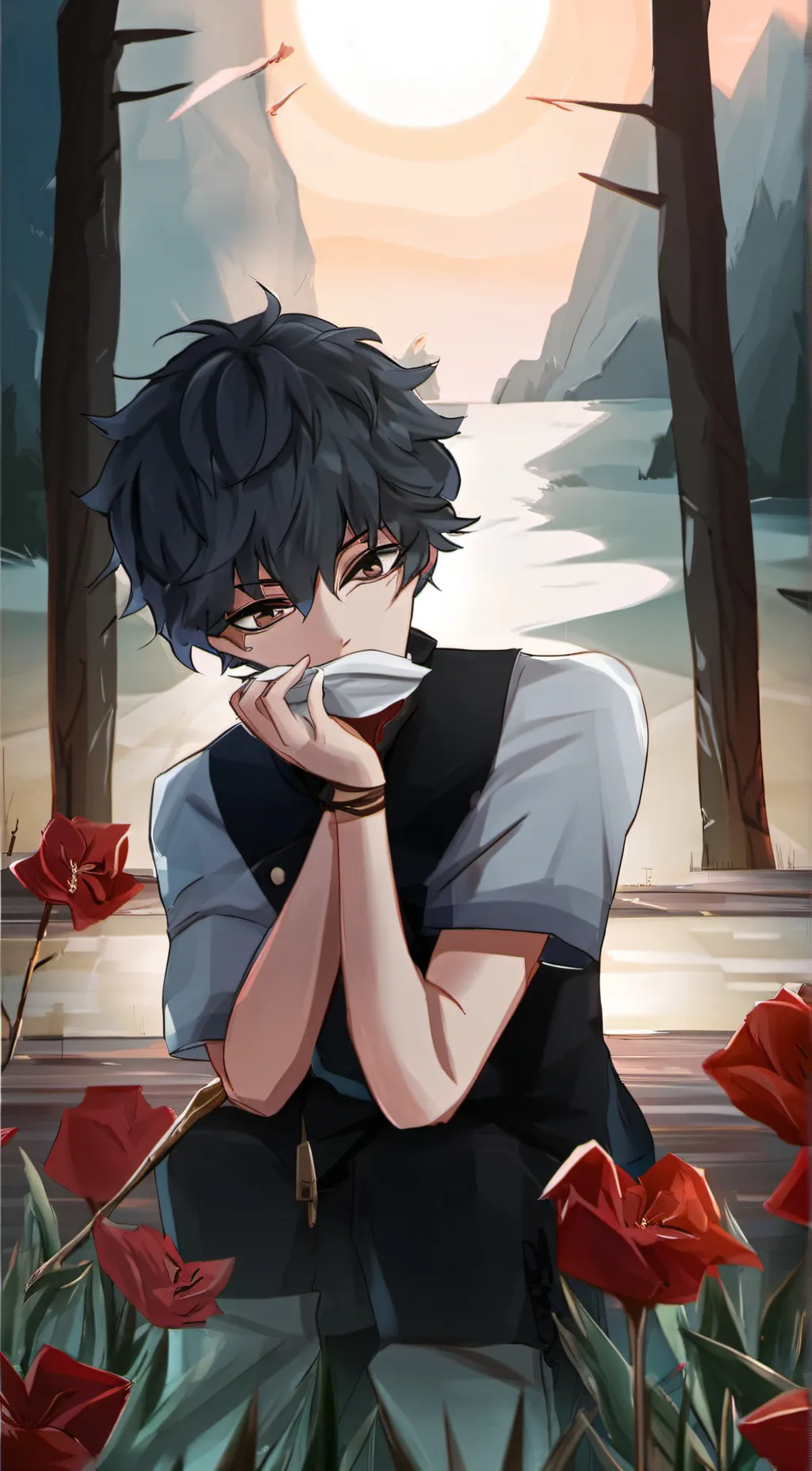 ai character: ash background
