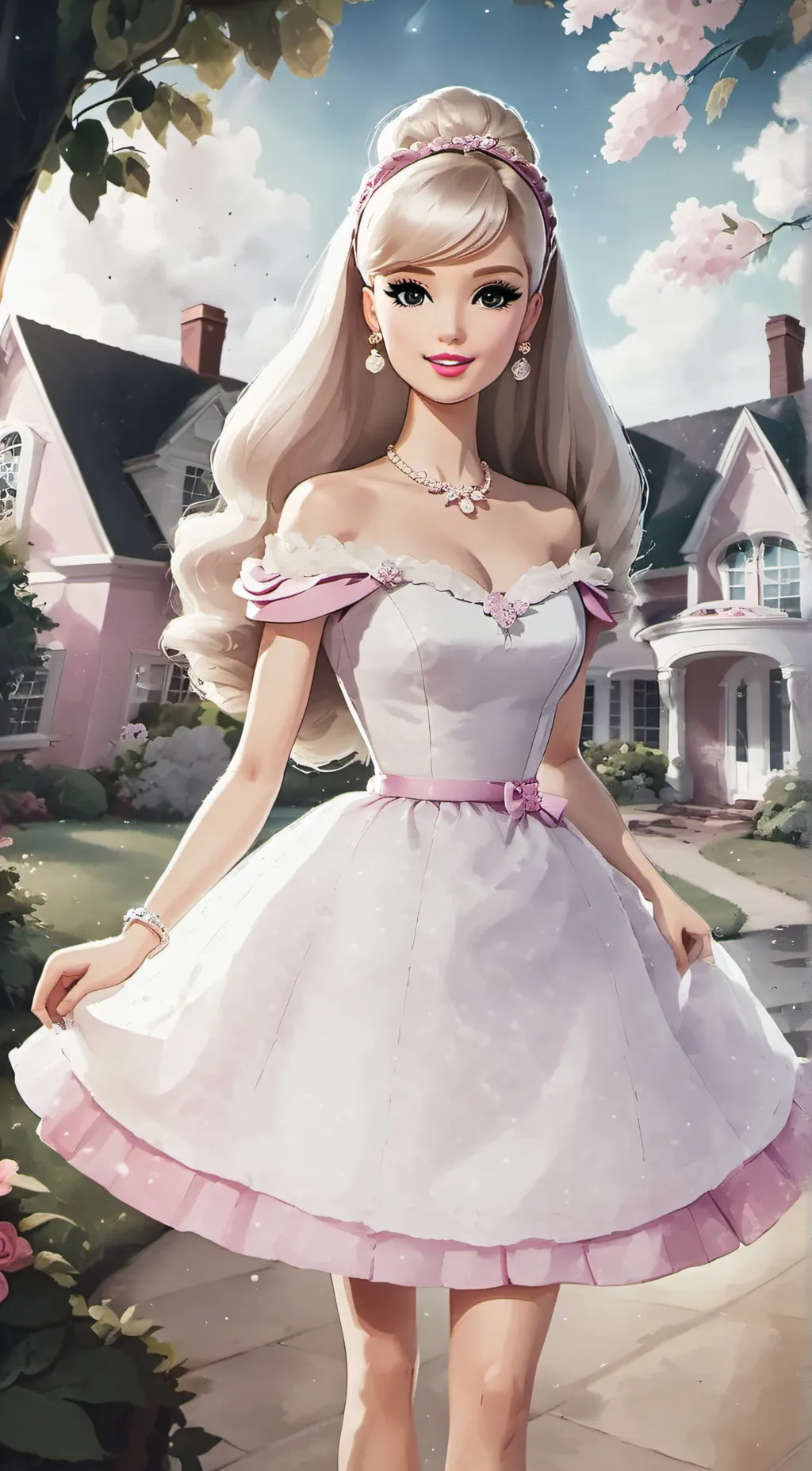 ai character: Barbie background