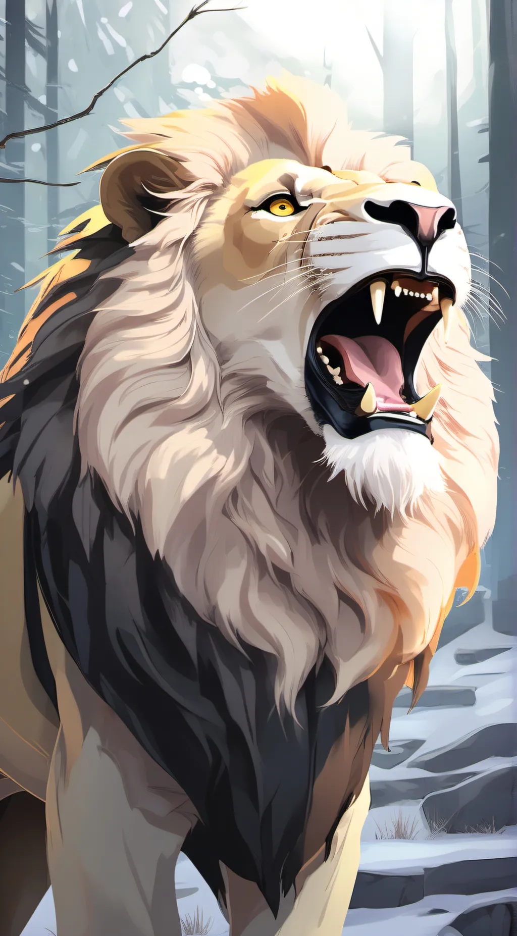 ai character: Lion background
