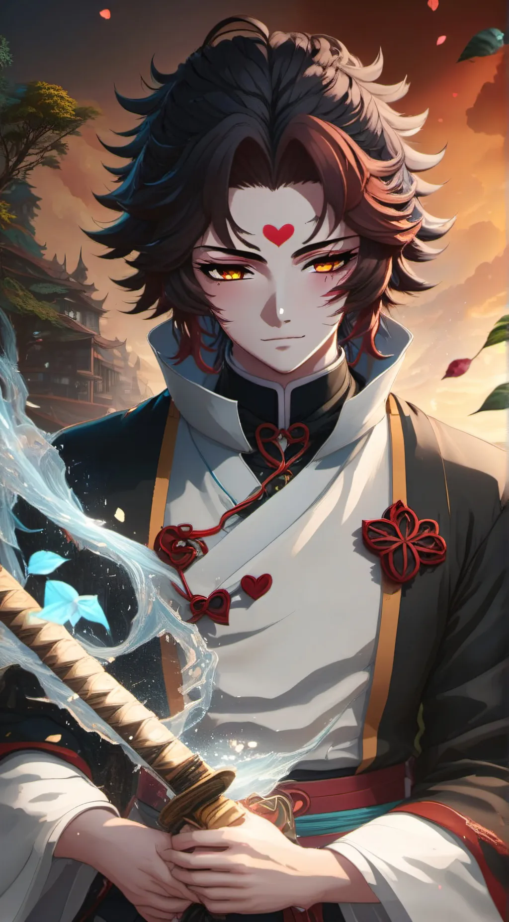 ai character: Demon slayer  background