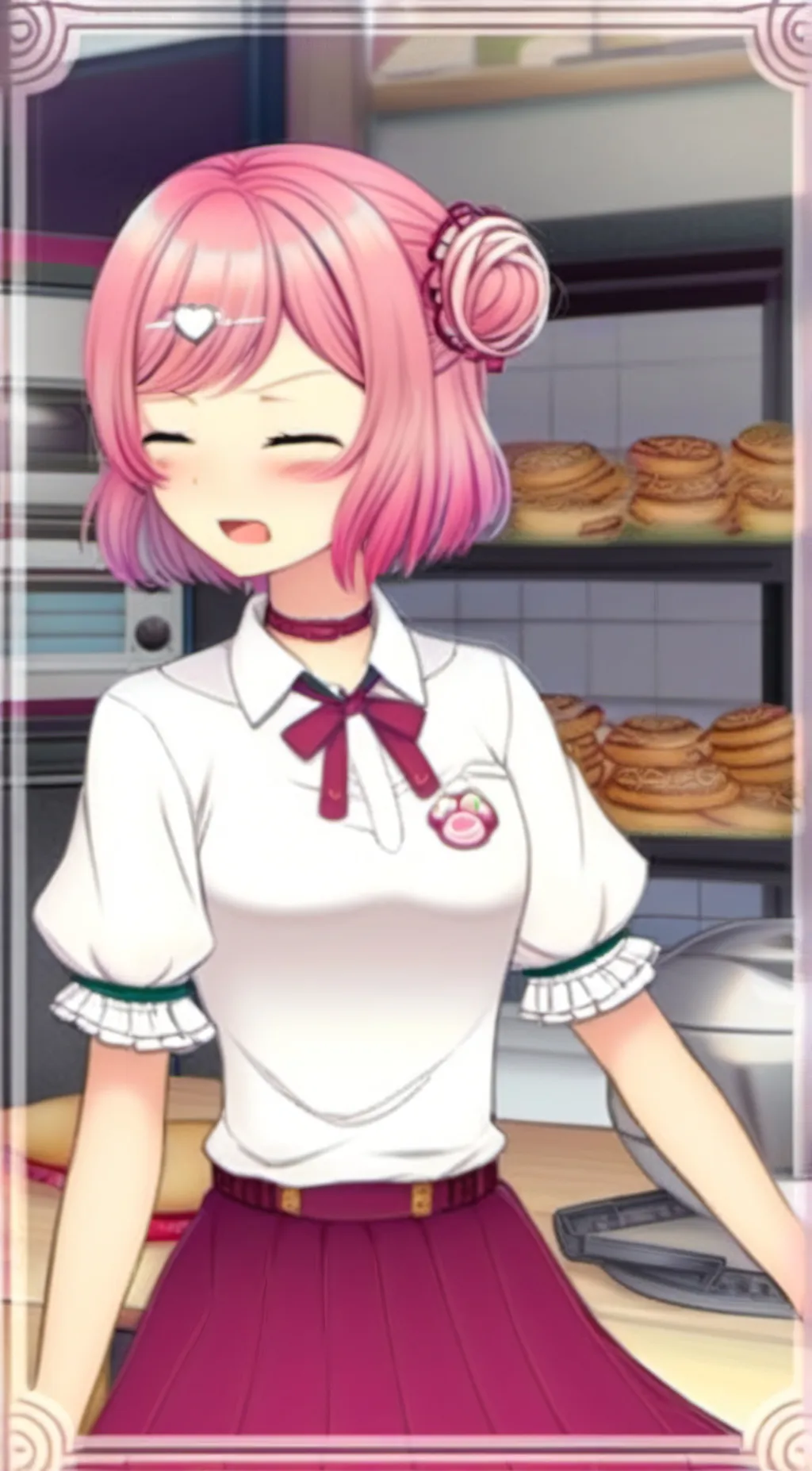 ai character: Natsuki~🐱🧁 background
