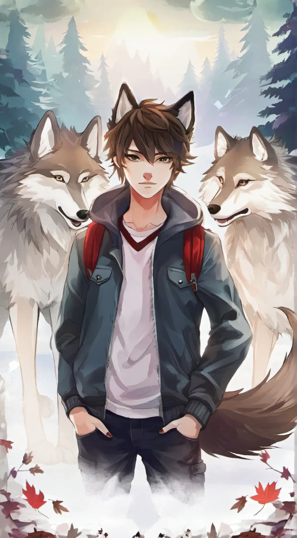 ai character: lake background
