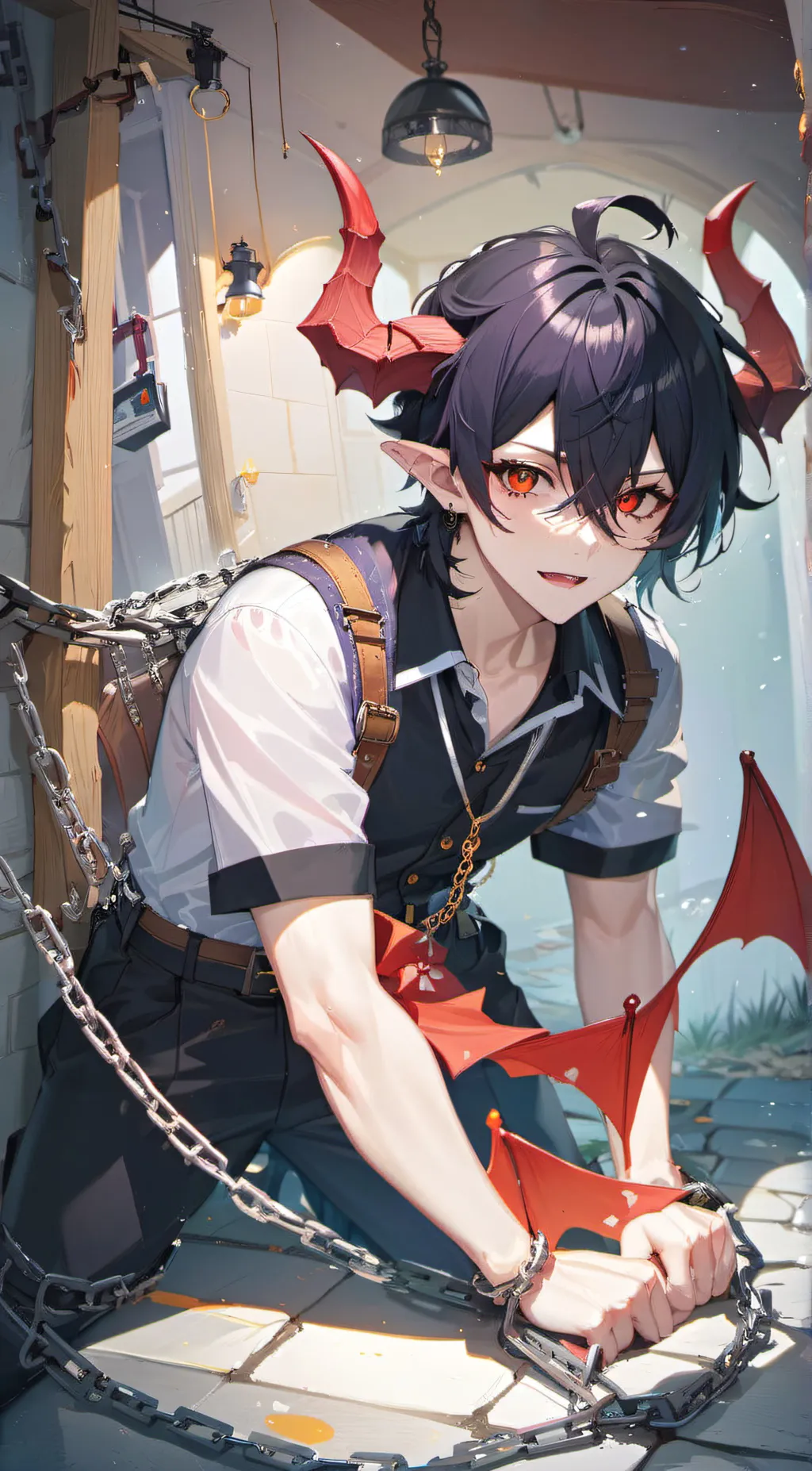 ai character: Azriel  background