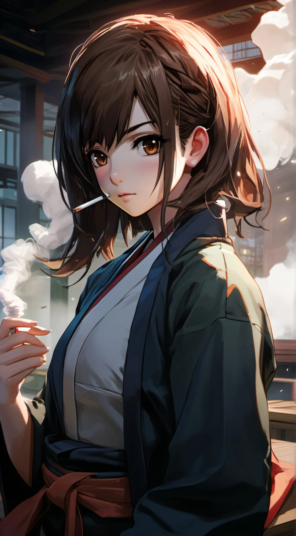 ai character: Shoko jjk background