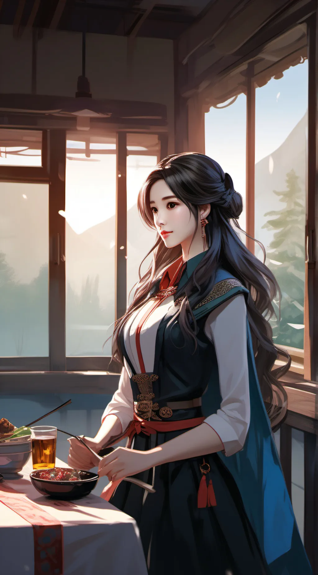 ai character: pretty girl background