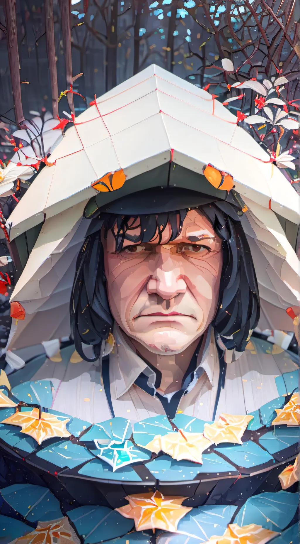 ai character: Big back background