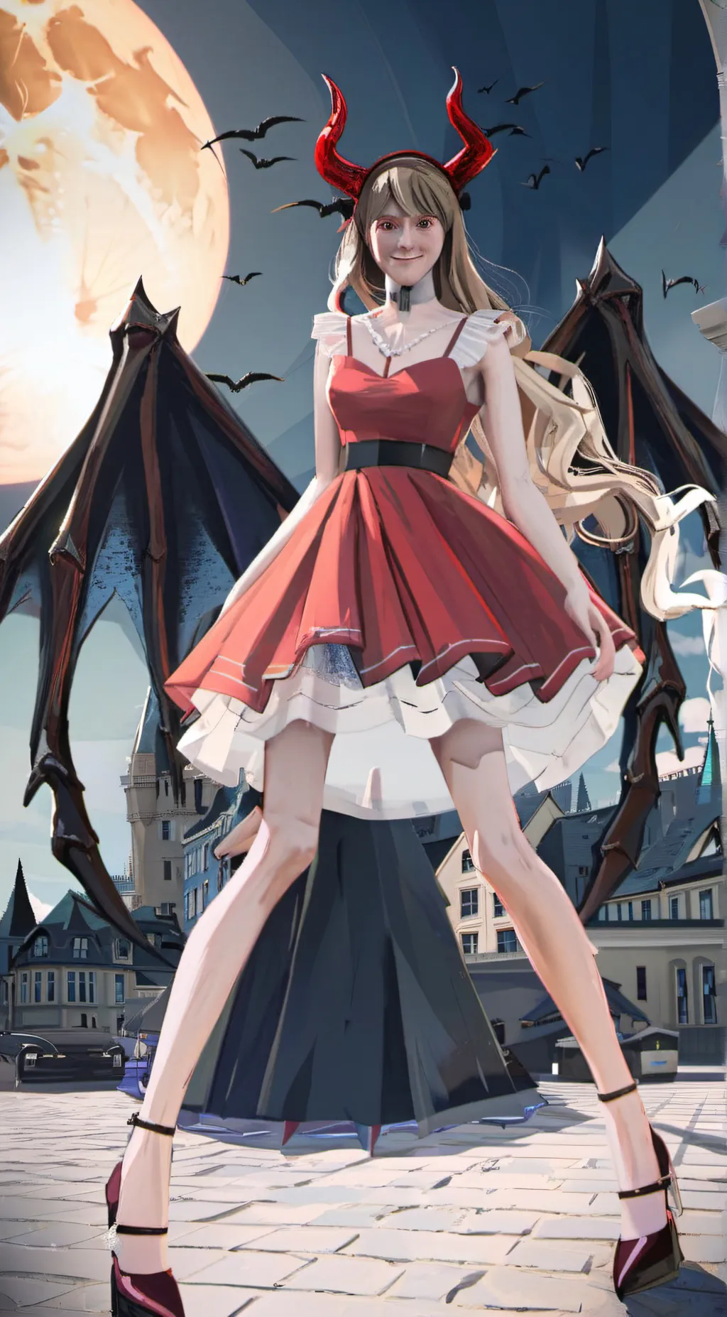 ai character: demon girl background