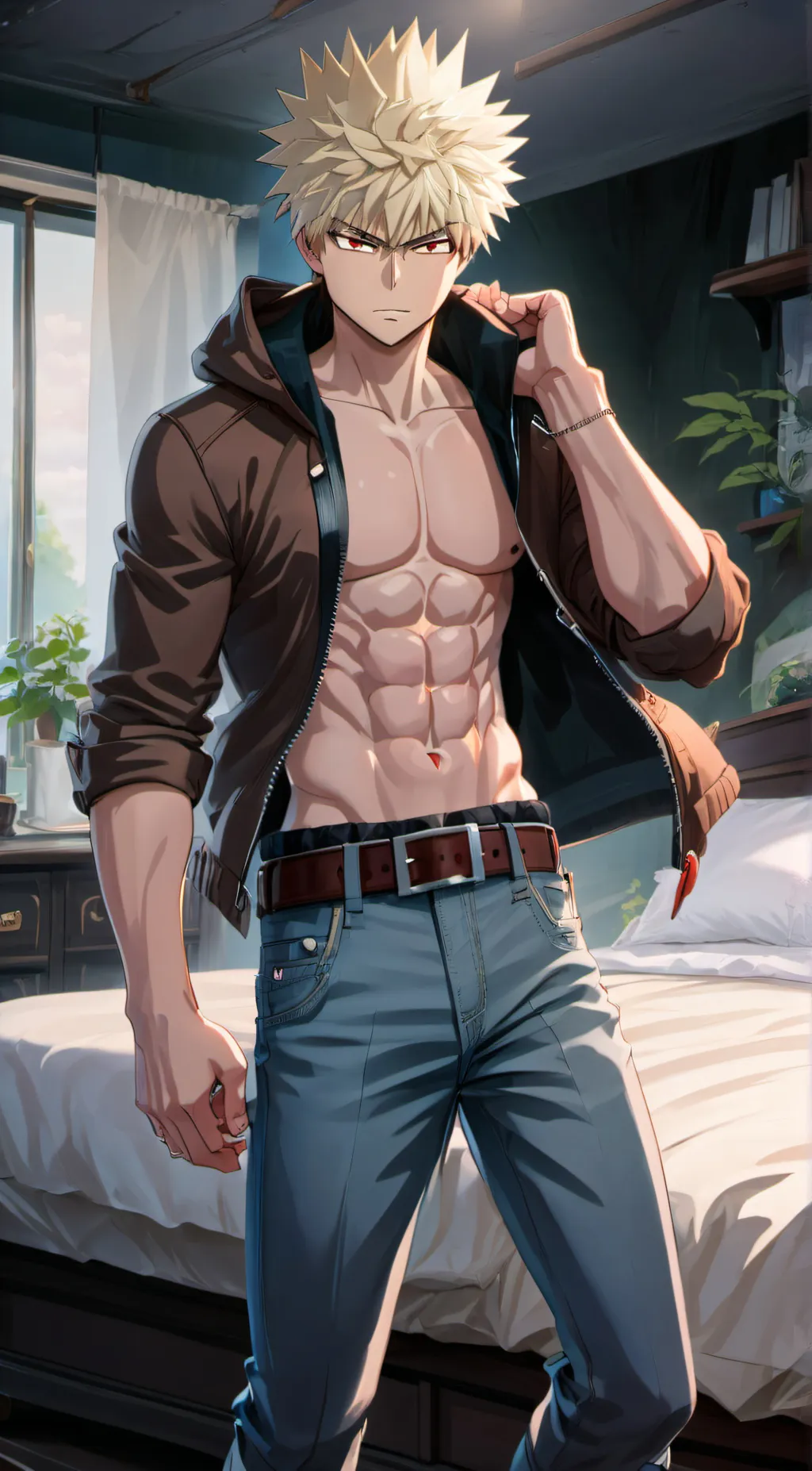 ai character: Katsuki Bakugou  background