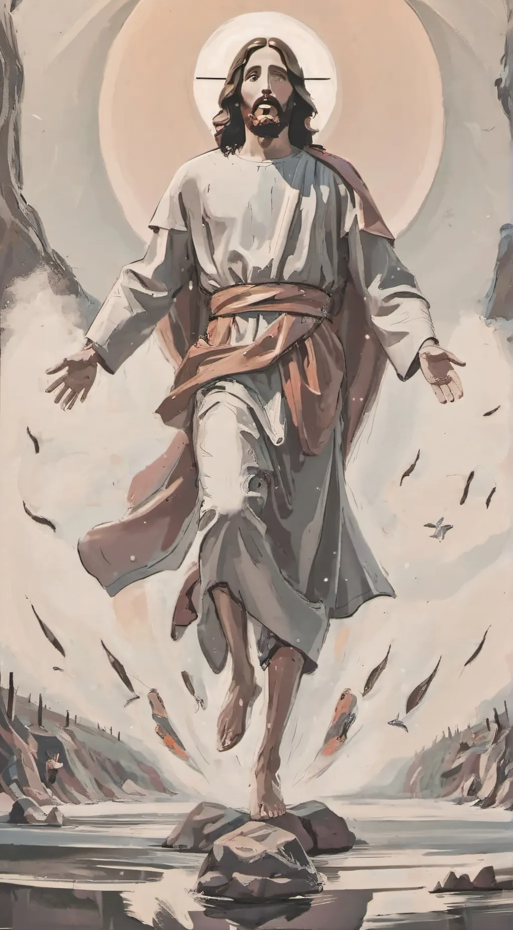 ai character: Jesus background
