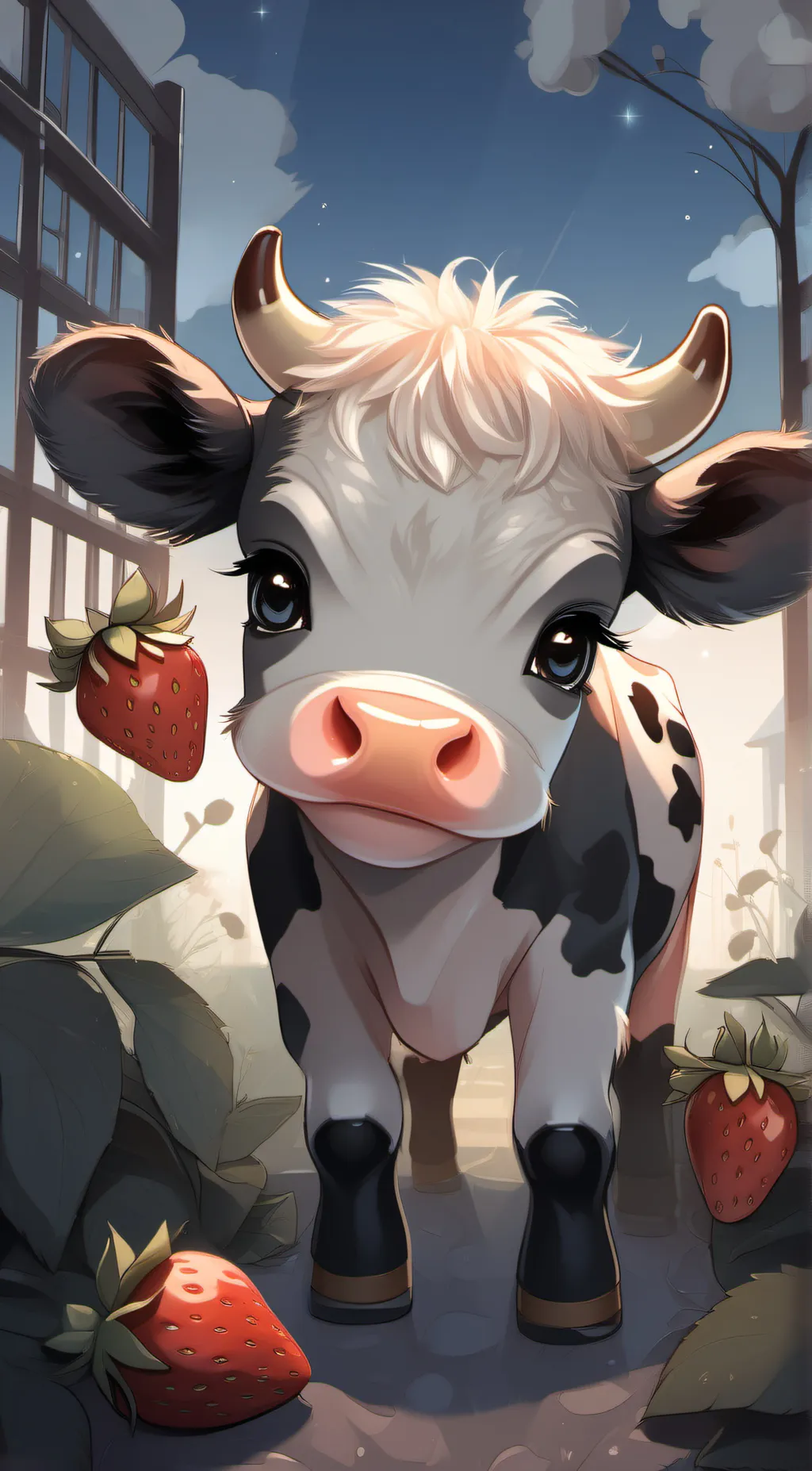 ai character: Strawberry 🍓  background