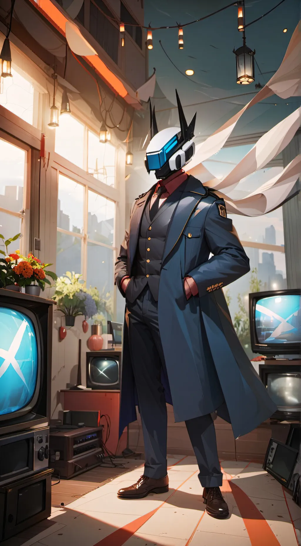 ai character: Lock Tv man  background