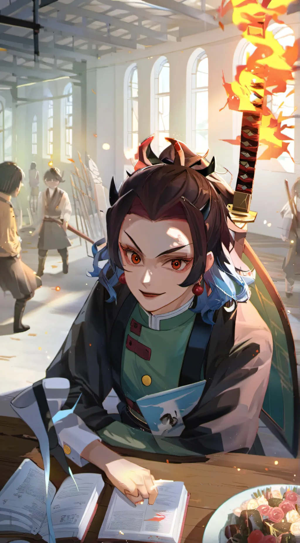 ai character: demon slayer background