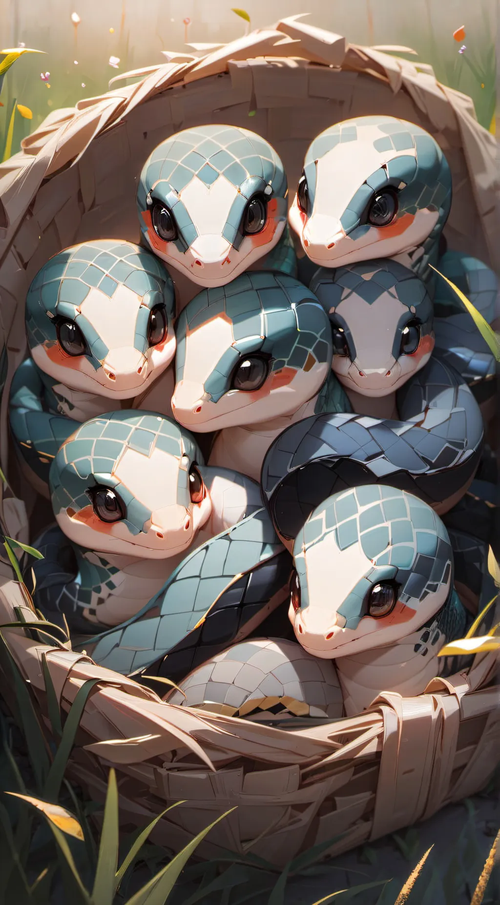 ai character: Baby snakes background
