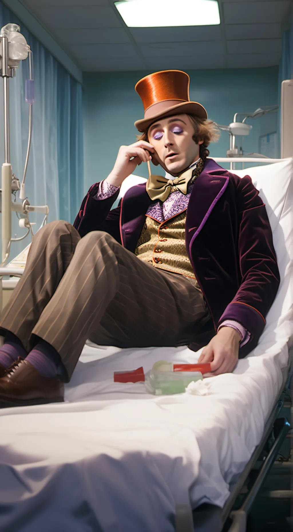 ai character: Willie wonka background