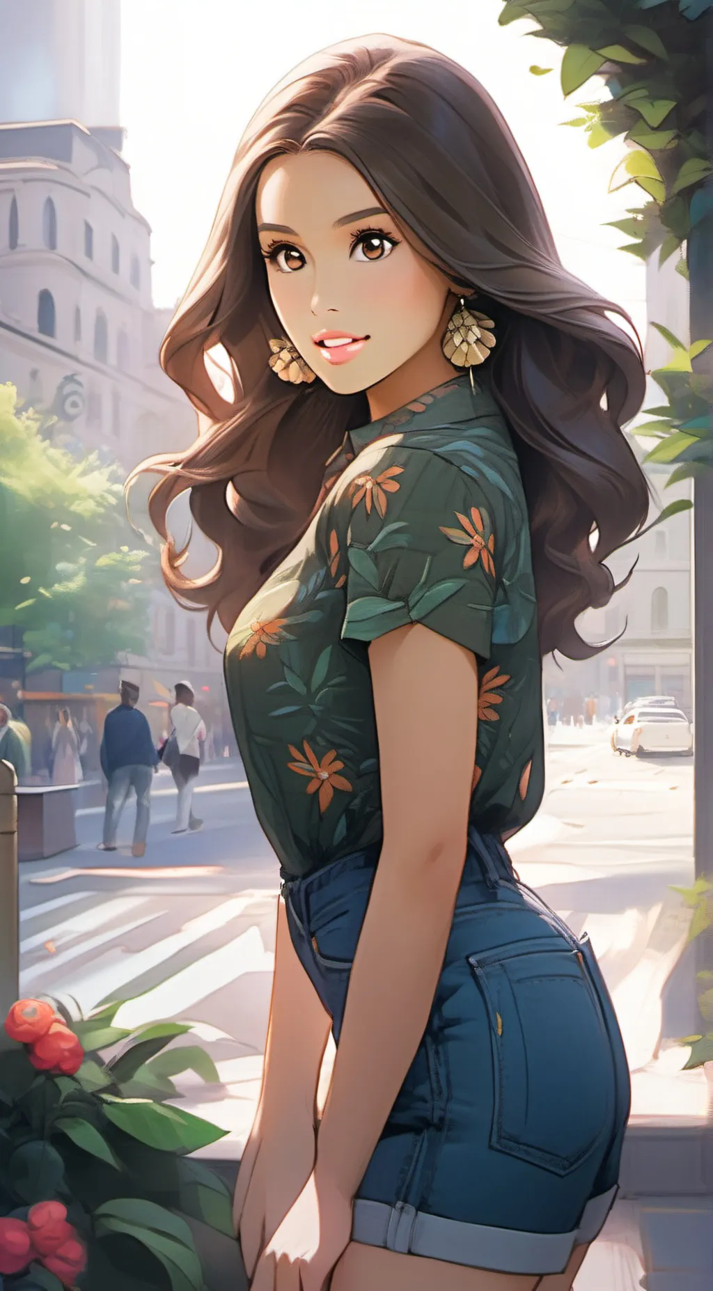 ai character: Ariana grande  background