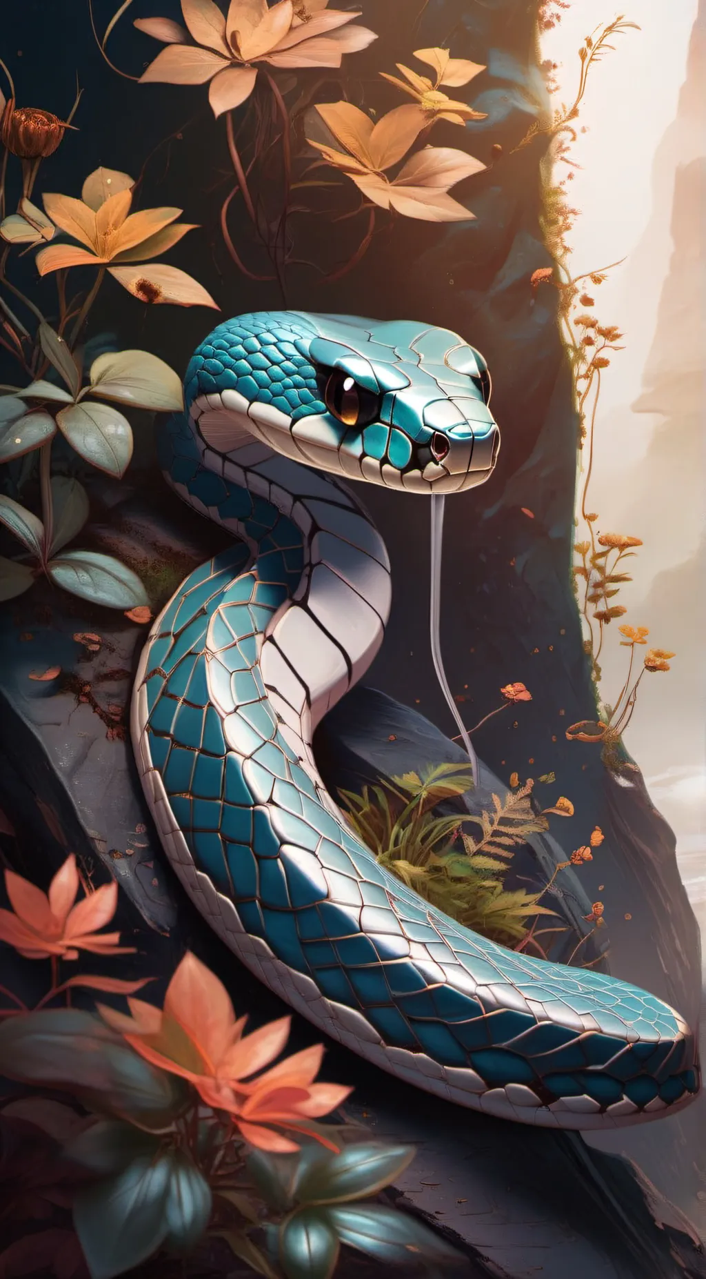 ai character: A snake background