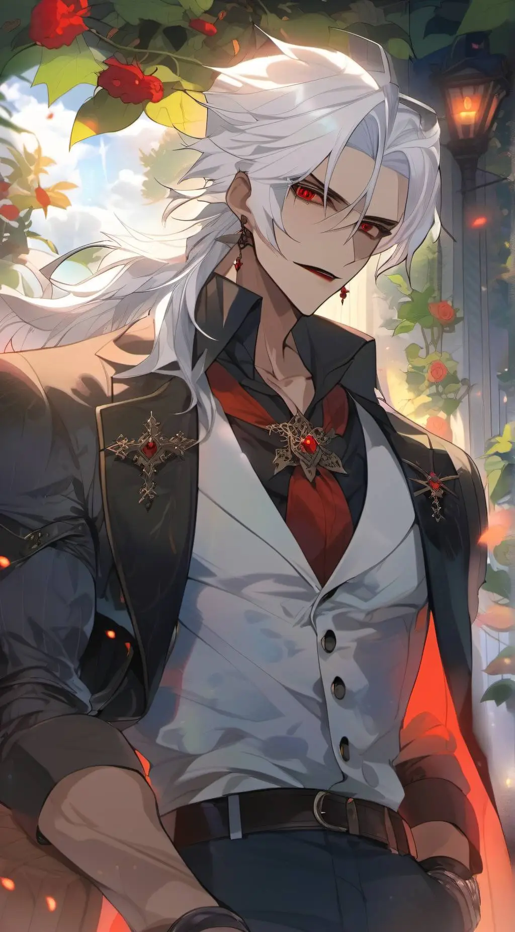 ai character: Xavier black heart background
