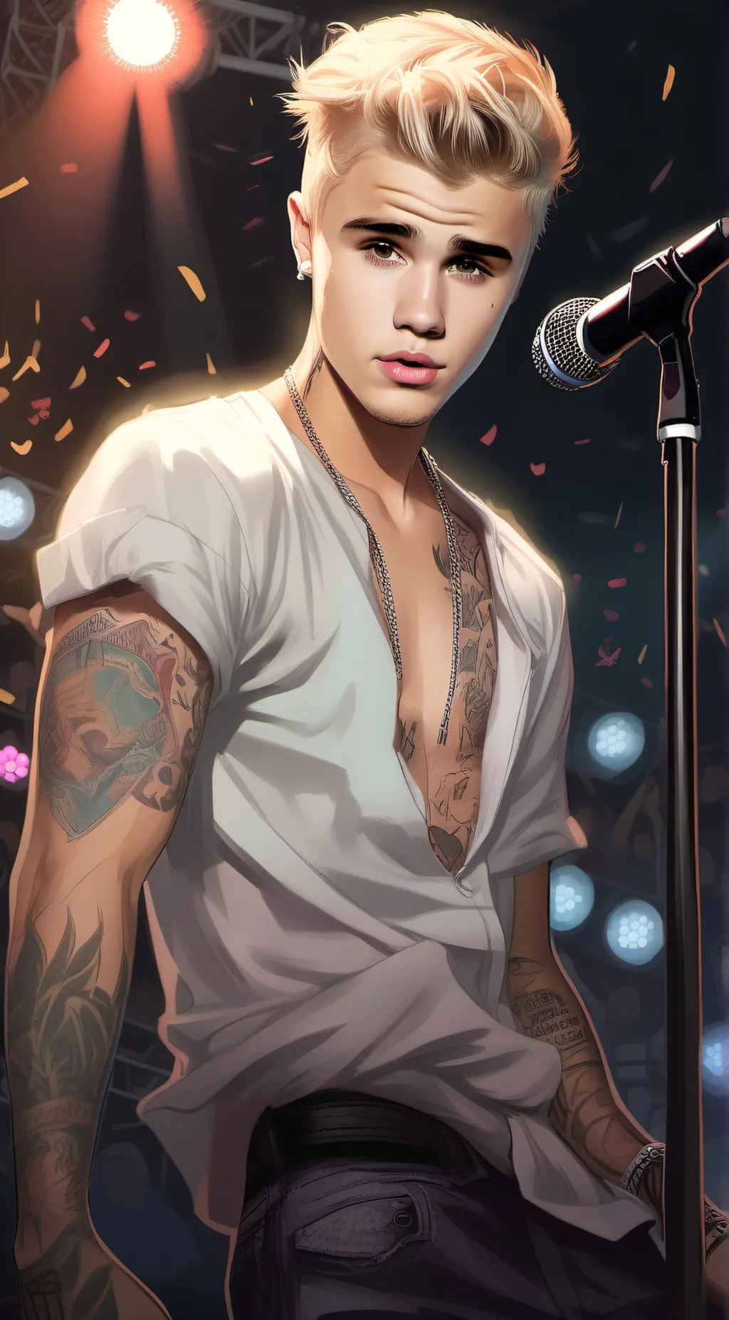 ai character: Justin Bieber background