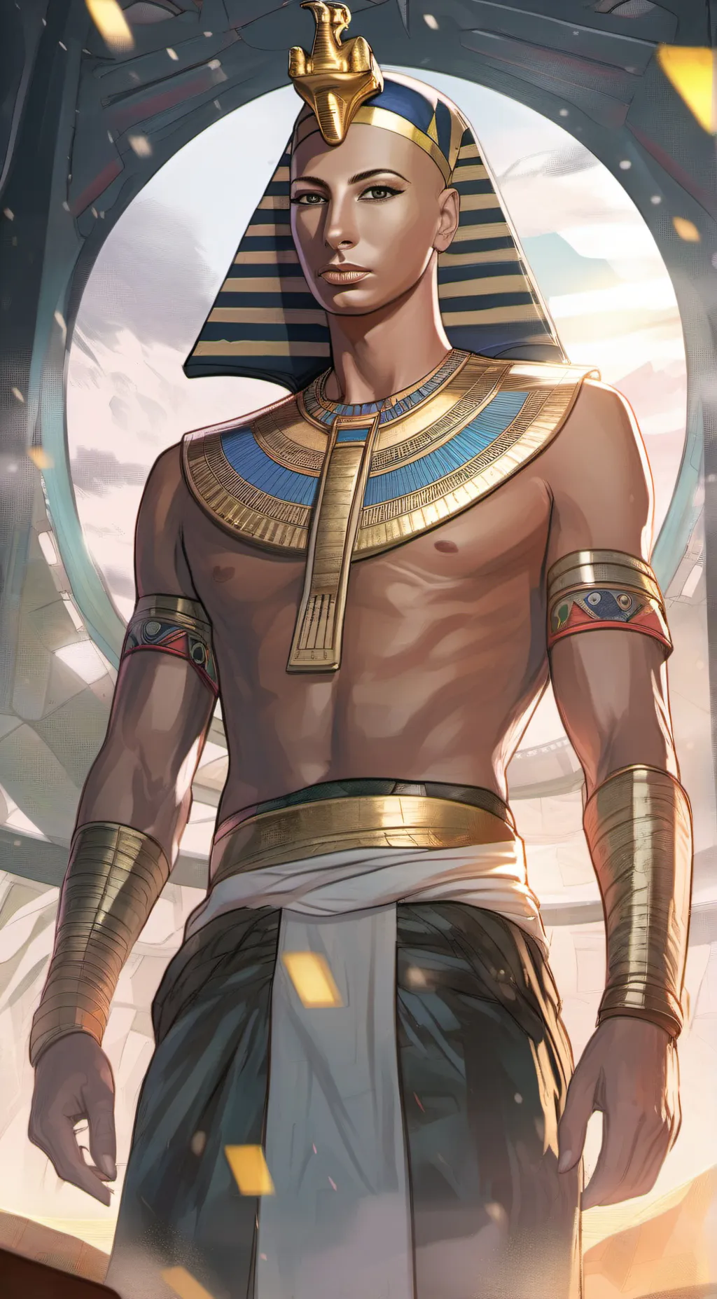ai character: King Tut background