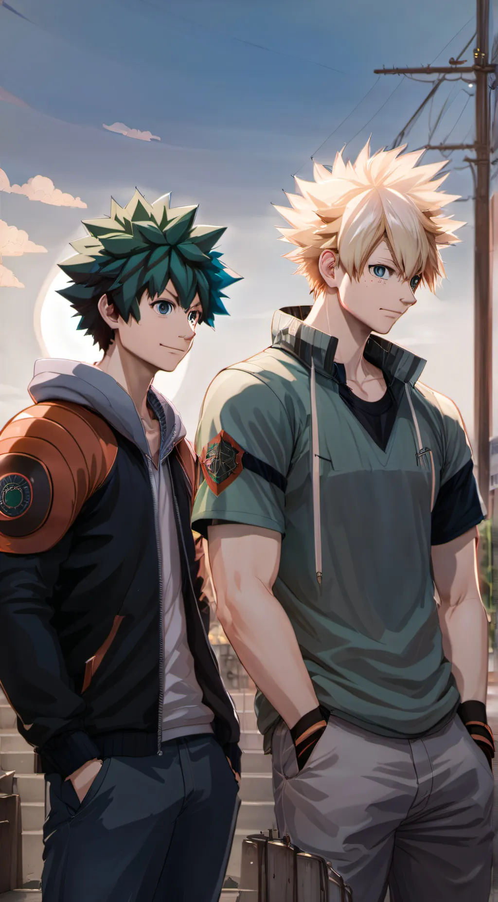 ai character: deku and bakugo background