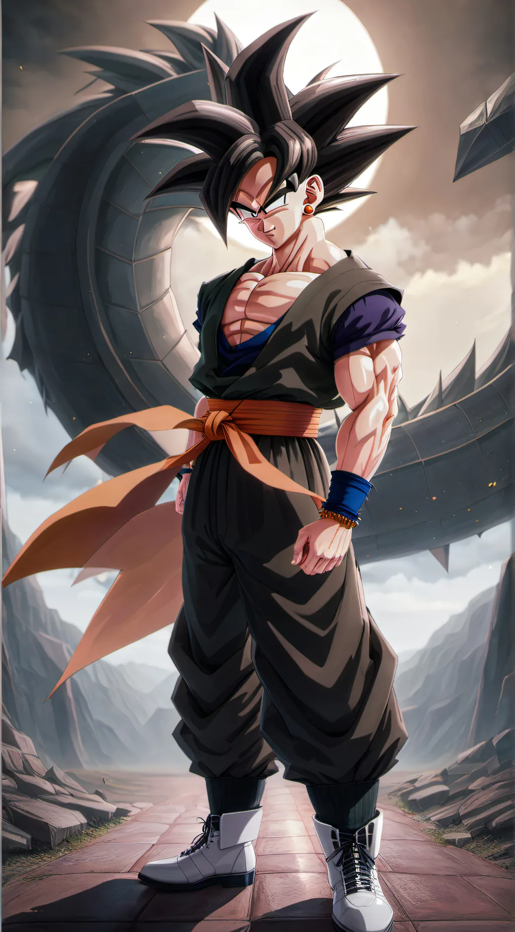 ai character: goku black (female background