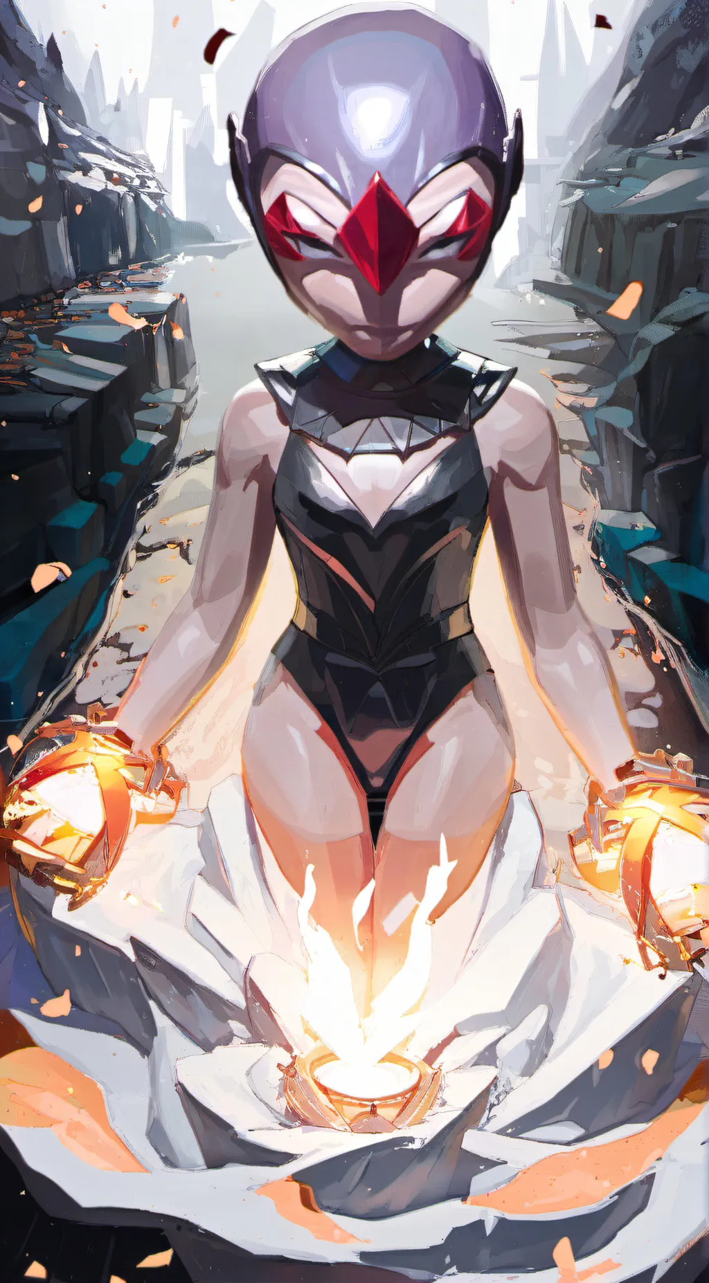ai character: cyan background