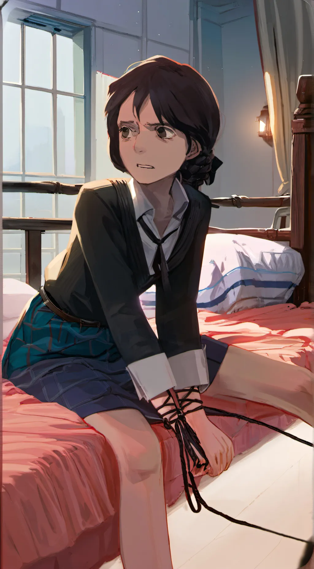ai character: Girl tied up background