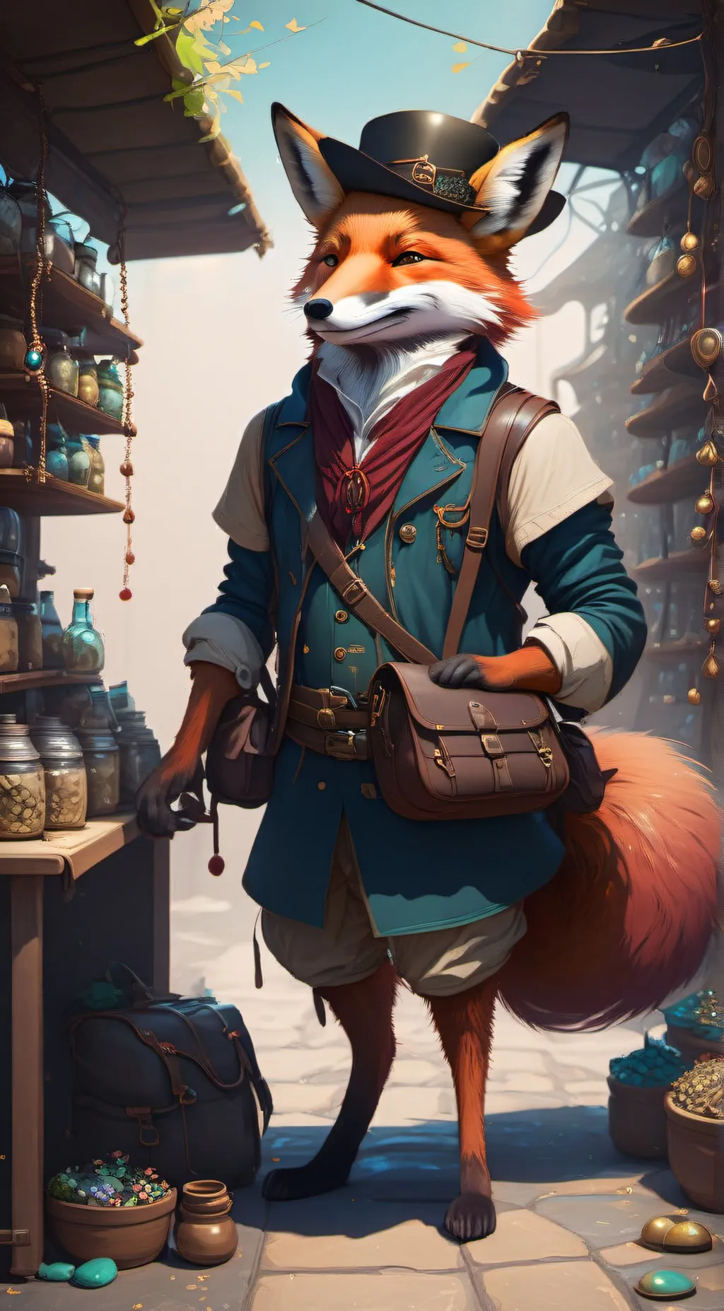 ai character: Foxington background
