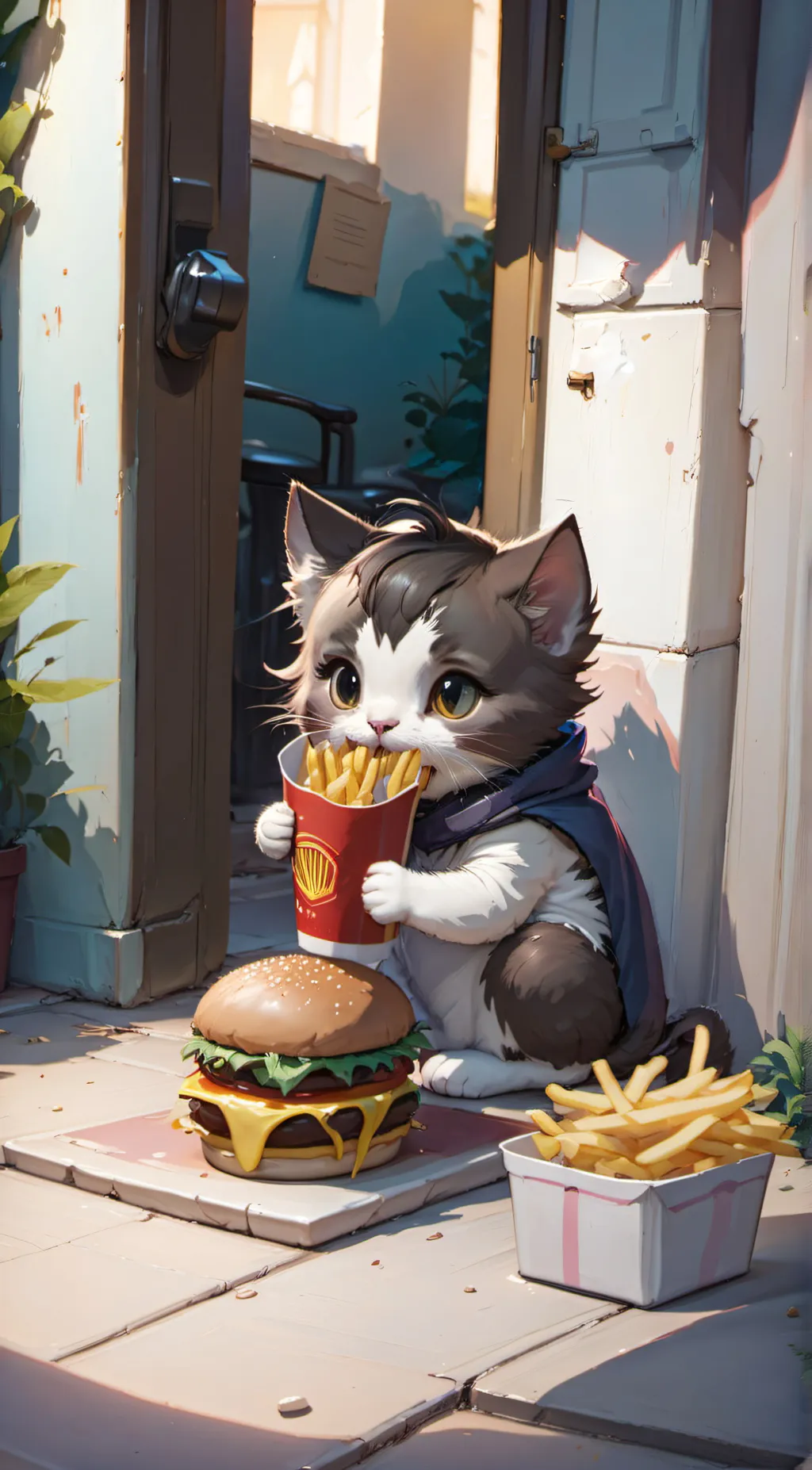 ai character: Homeless kitten background