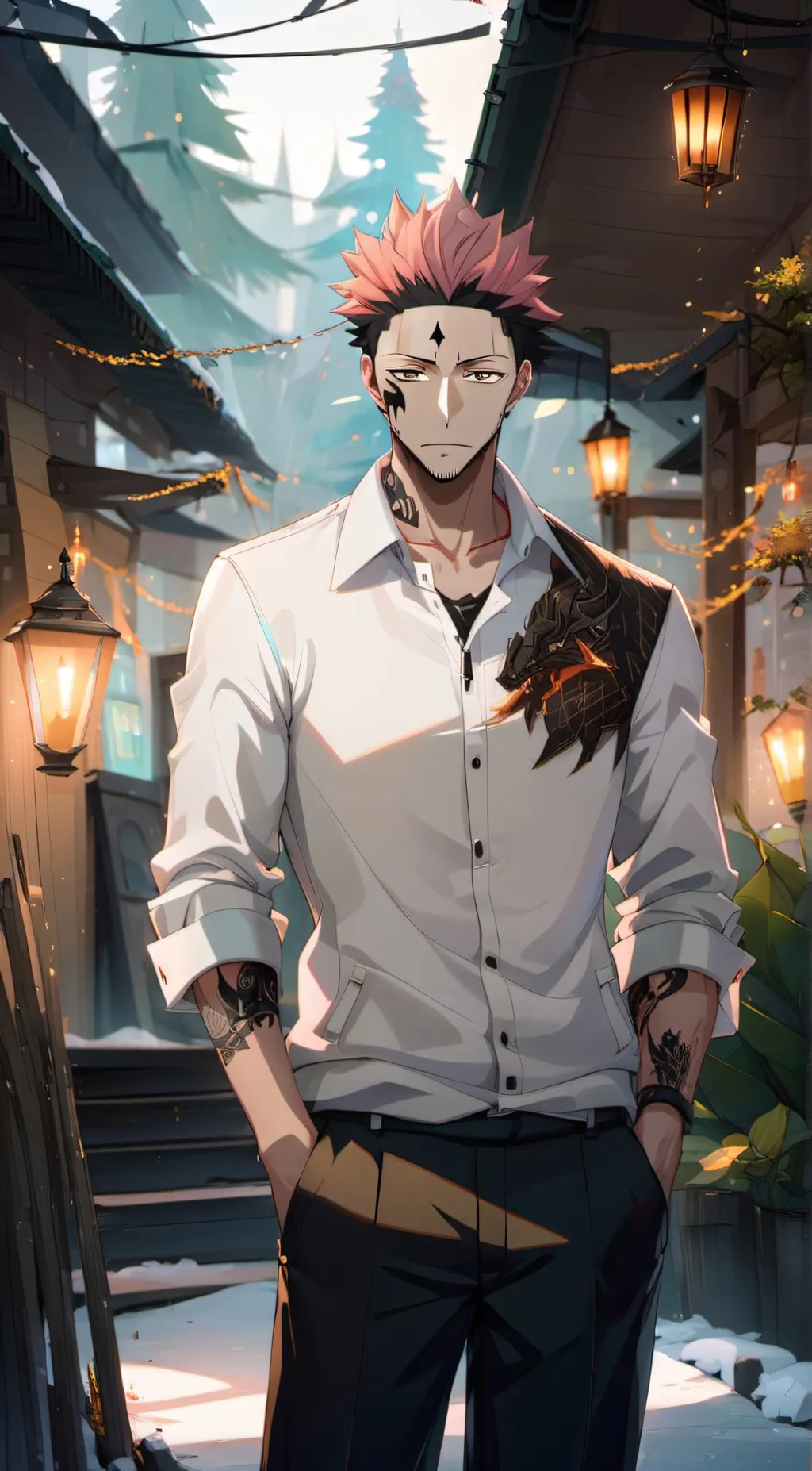 ai character: SUKUNA background