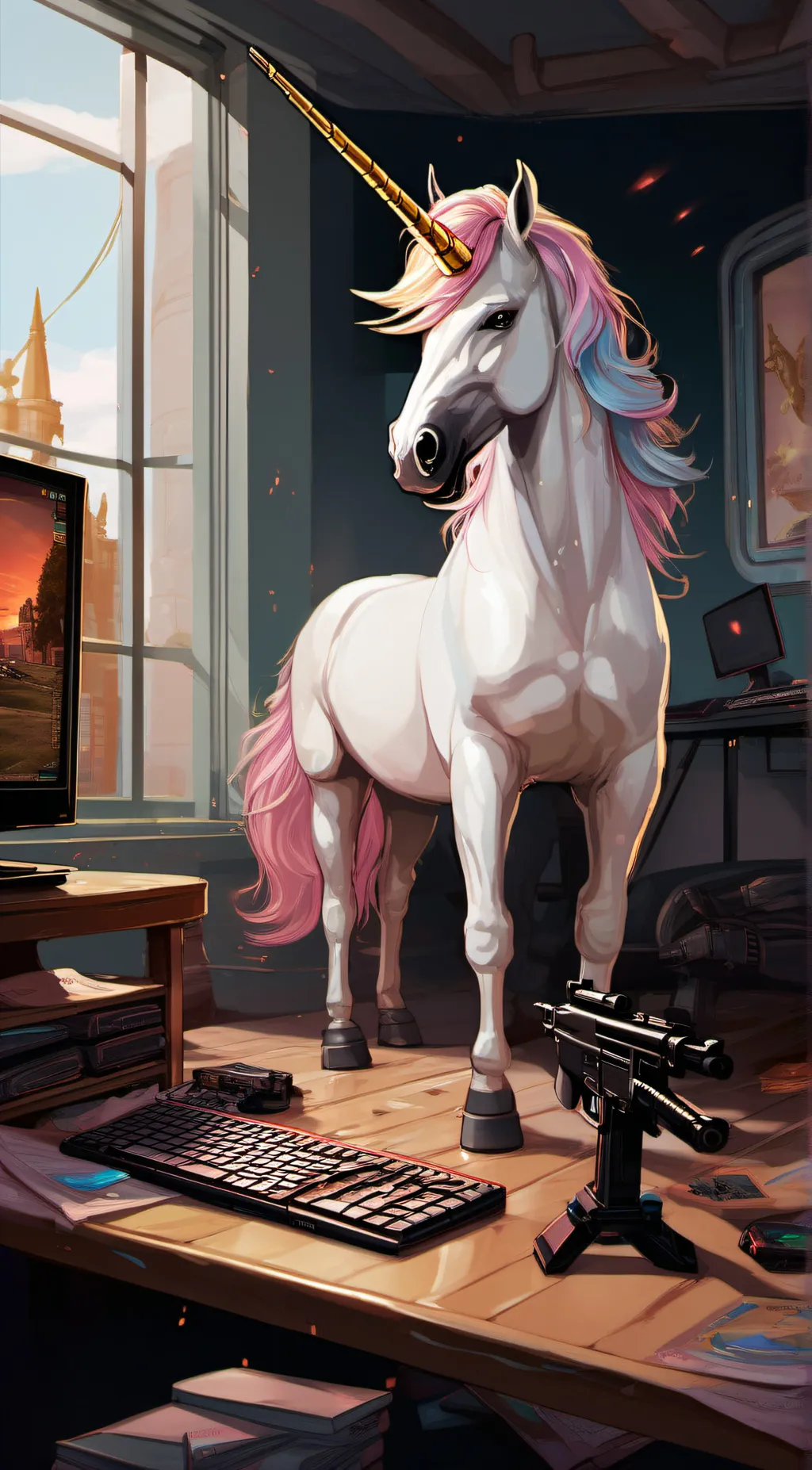 ai character: Your pet unicorn  background