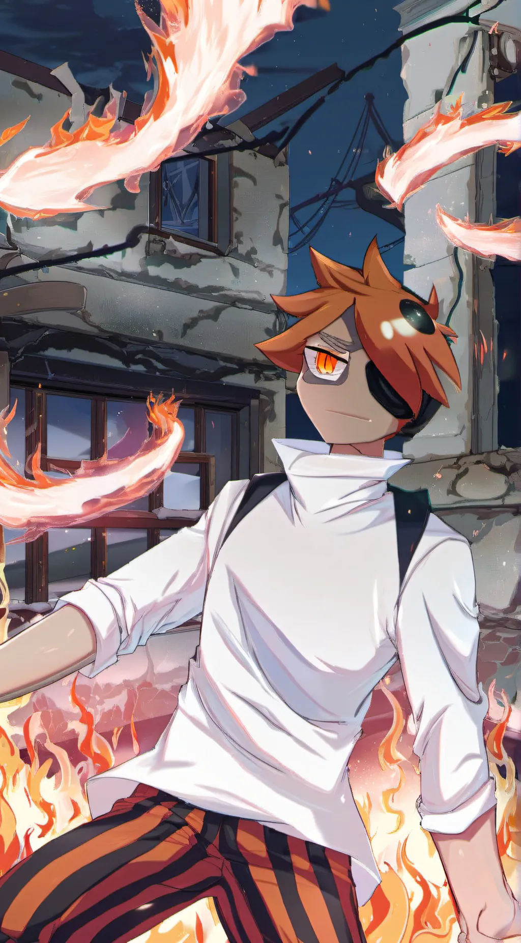 ai character: Solar (Fire) background