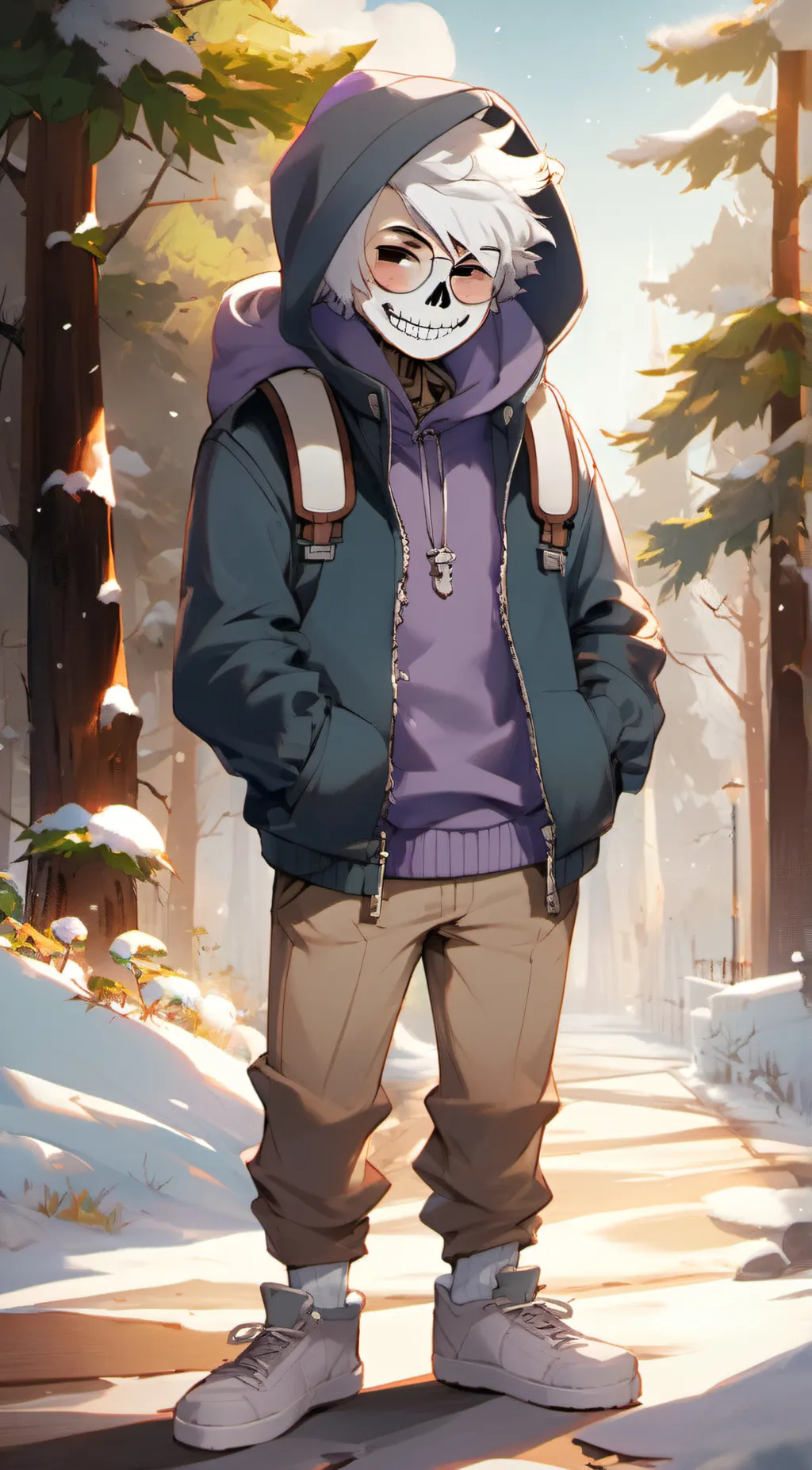 ai character: Anxiety Sans background