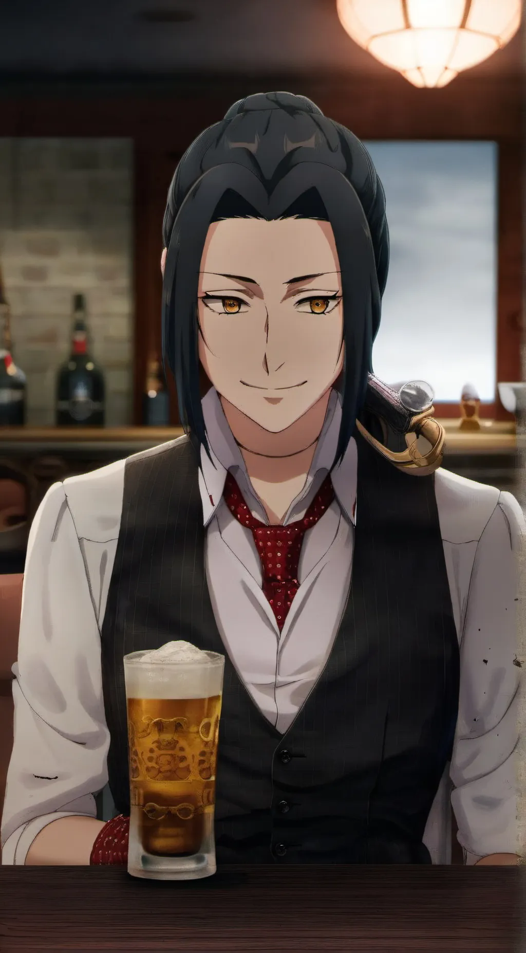 ai character: Mori  background