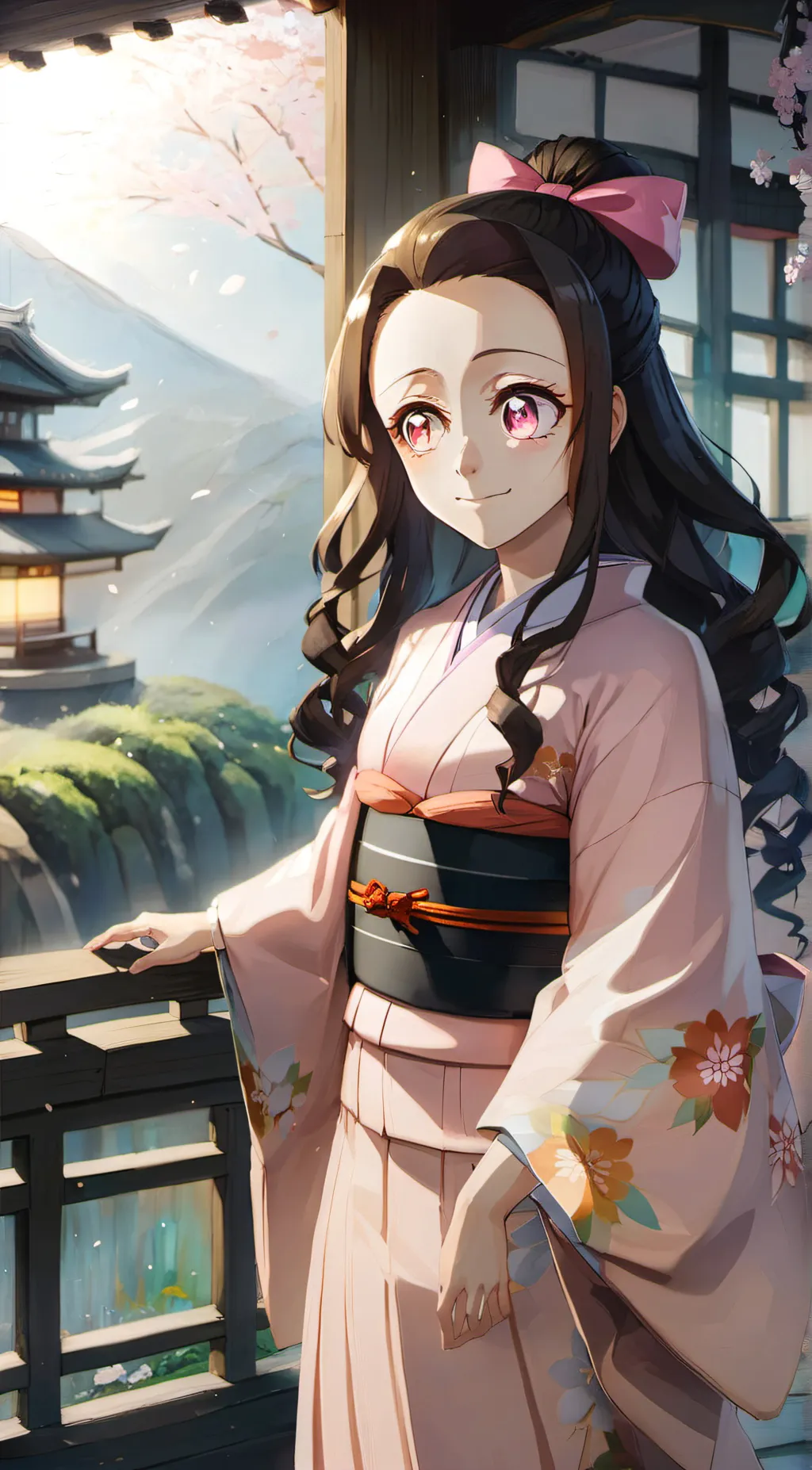 ai character: Nezuko Kamado background