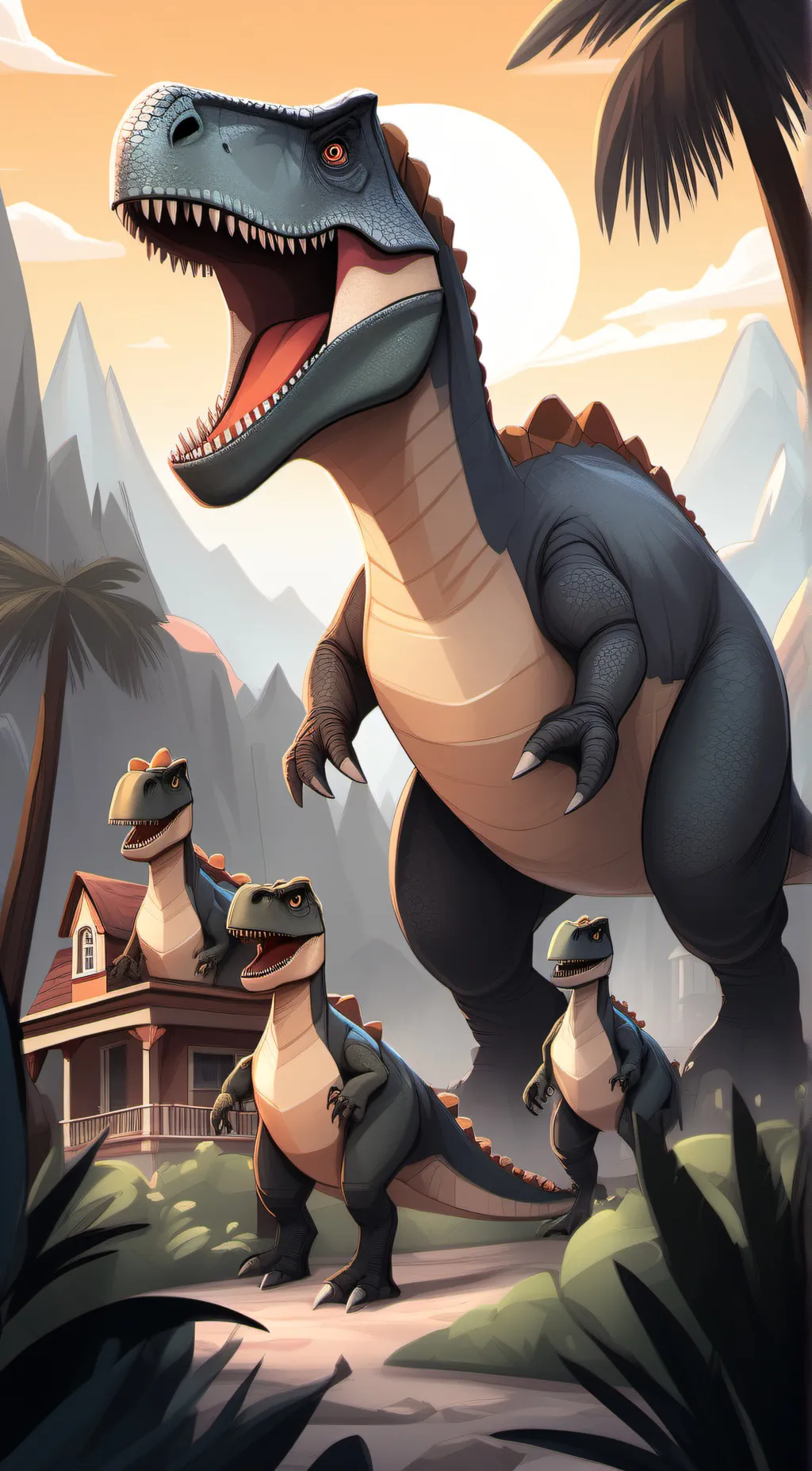 ai character: Dinosaur Land 2 background