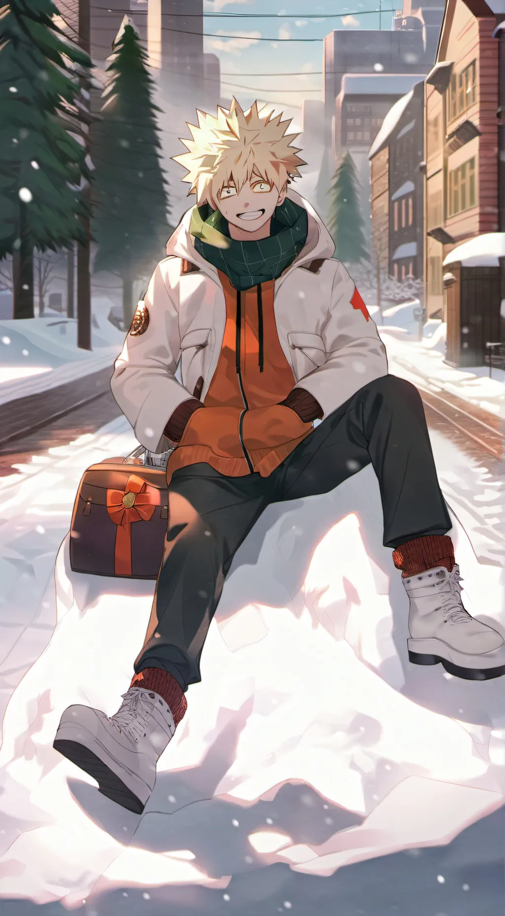 ai character: U.A (winter) background