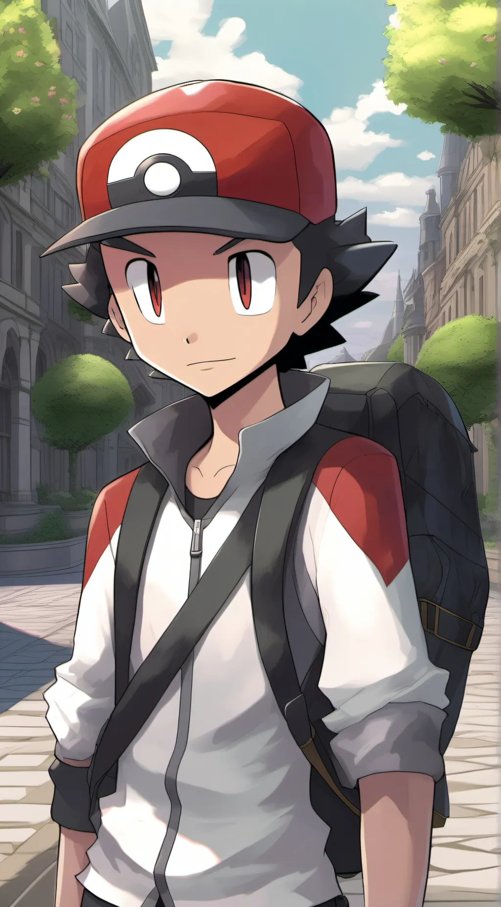 ai character: Red background