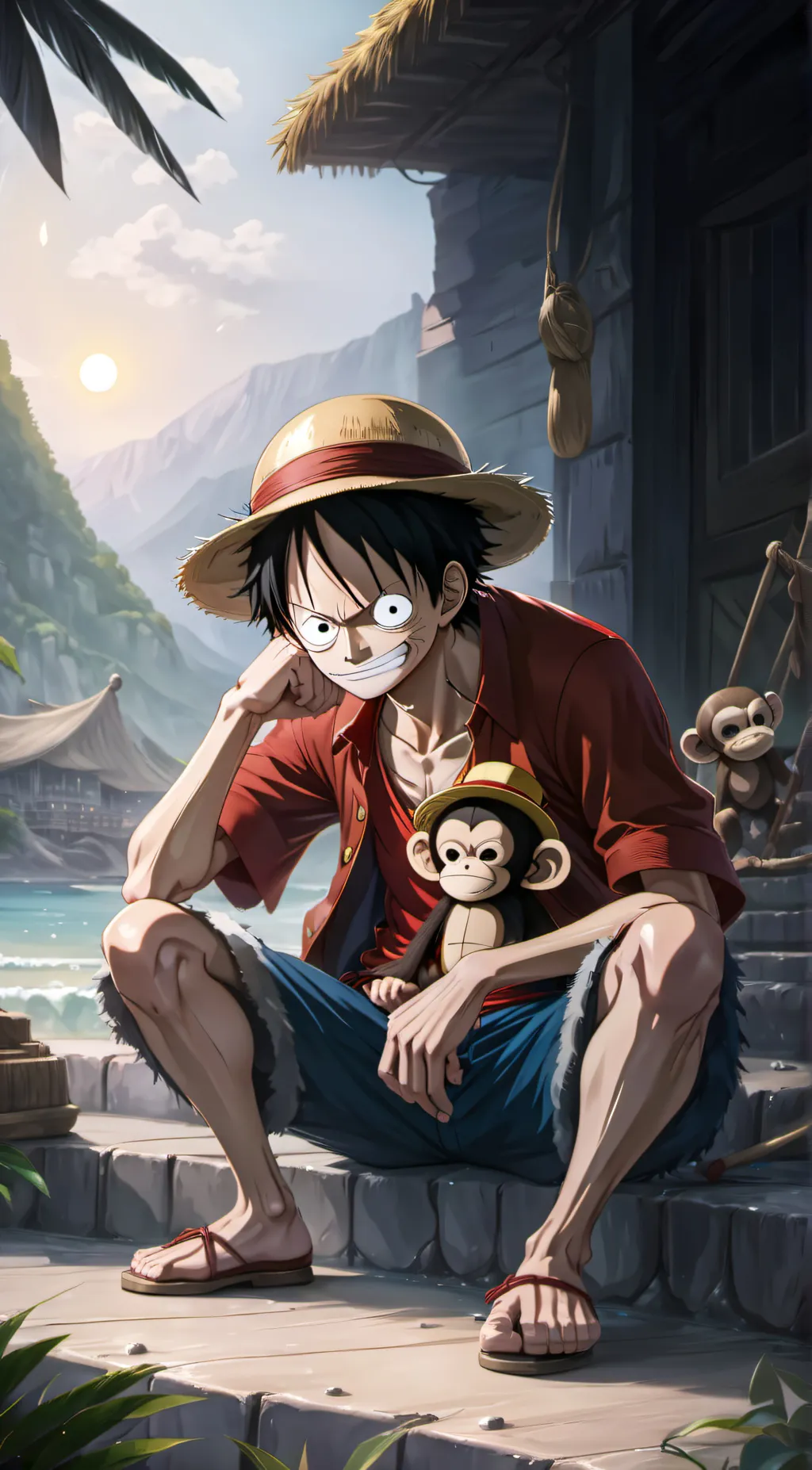 ai character: Luffy background