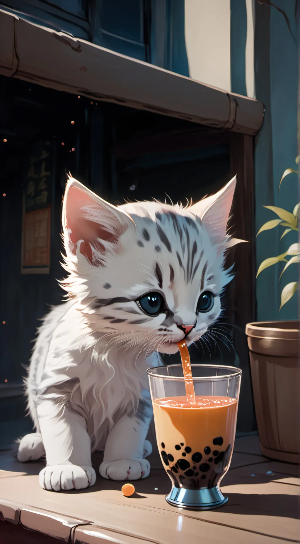 ai character: Homeless kitten background