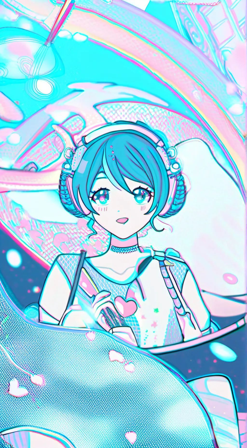 ai character: Miku and cinnamon background