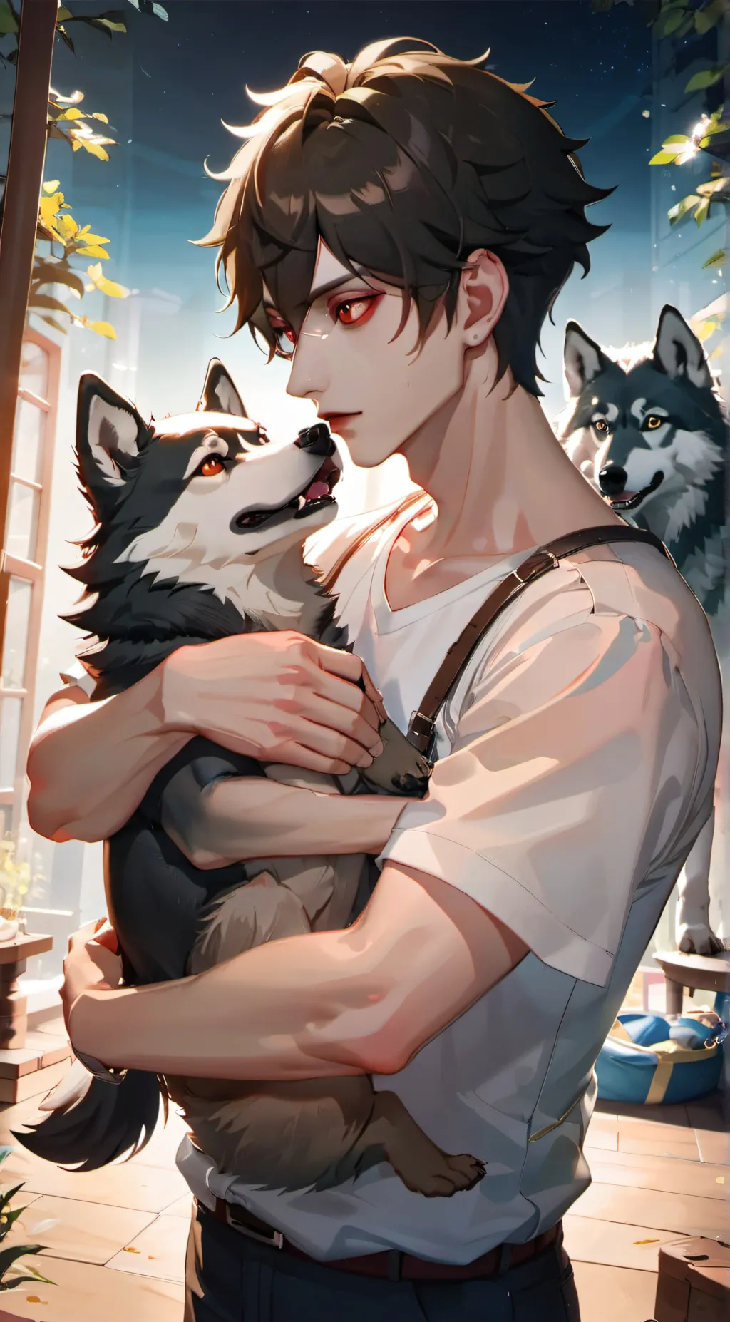 ai character: Ray Kira & Magic background