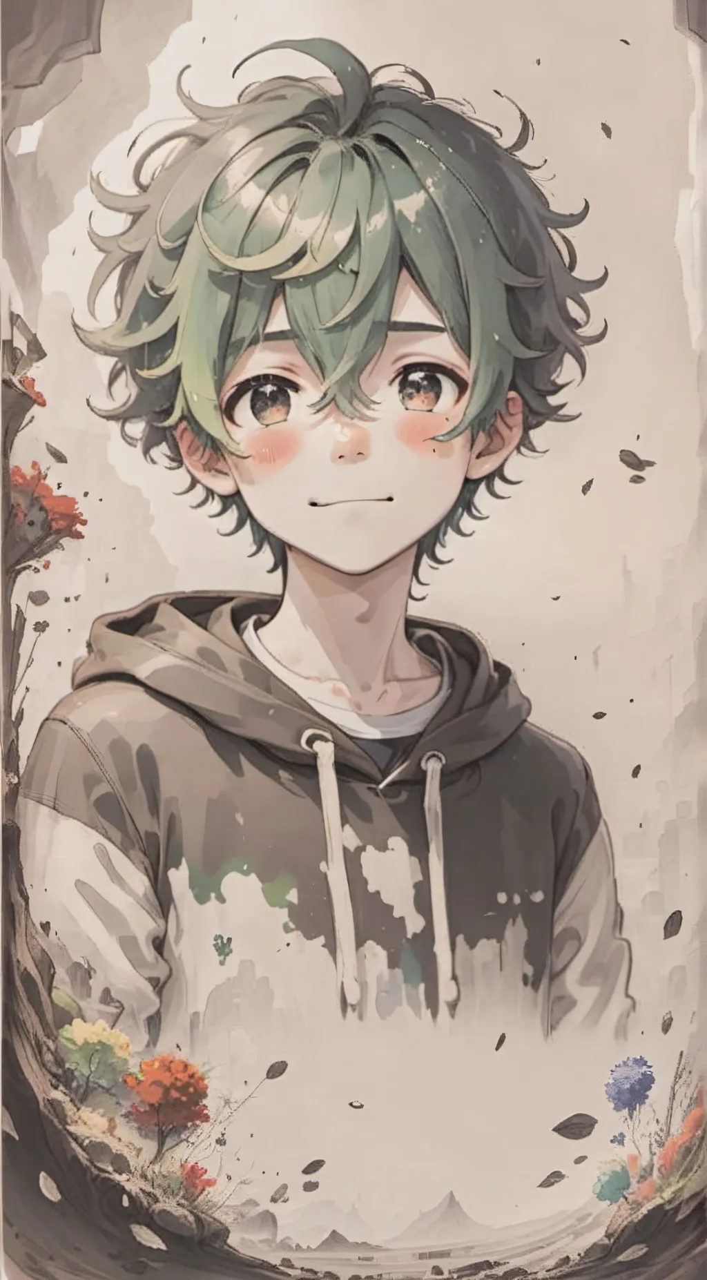 ai character: IZUKU background