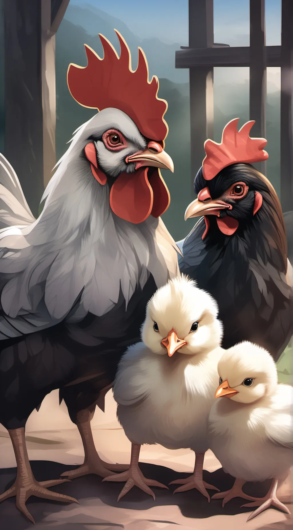 ai character: chicken family background
