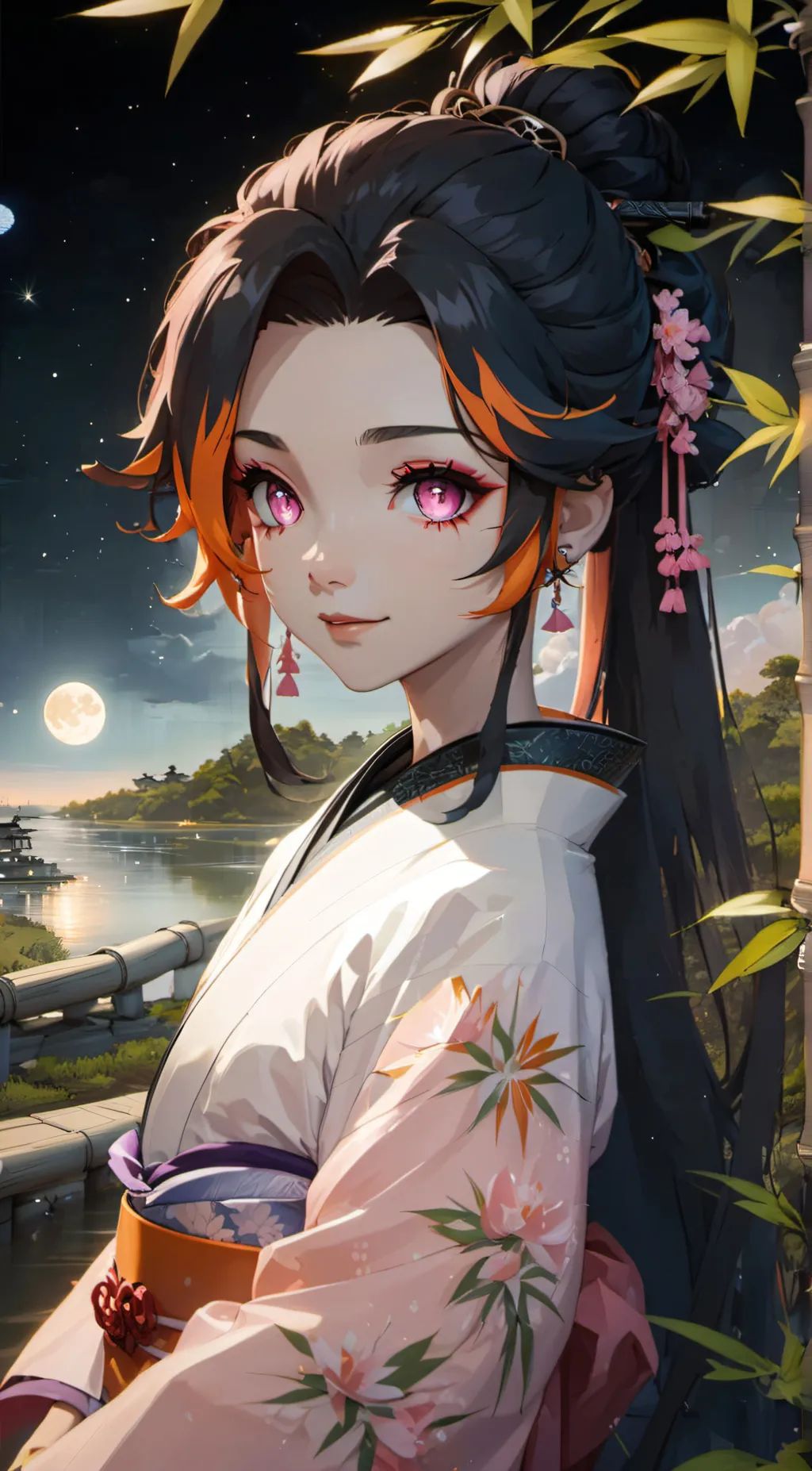 ai character: Nezuko Kamado  background