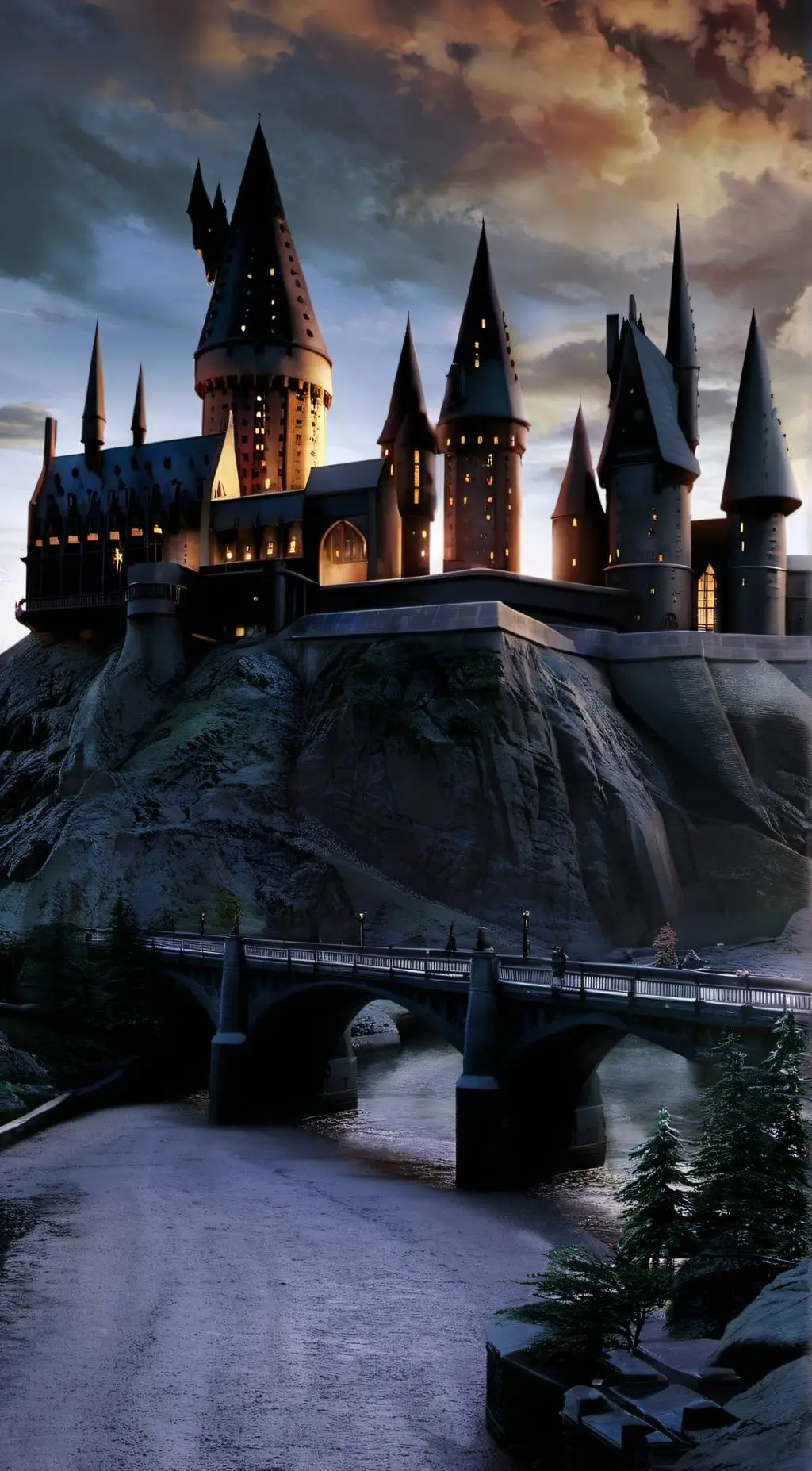 ai character: Hogwarts  background