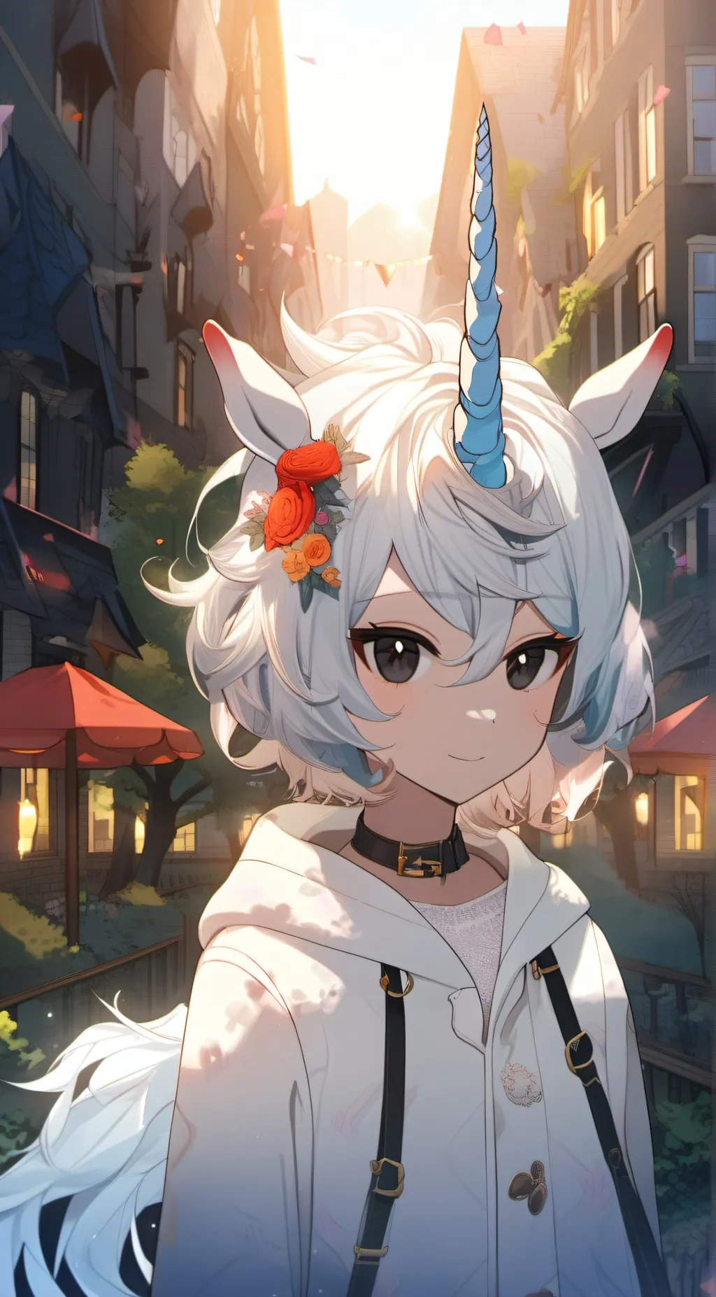 ai character: cradty corn background