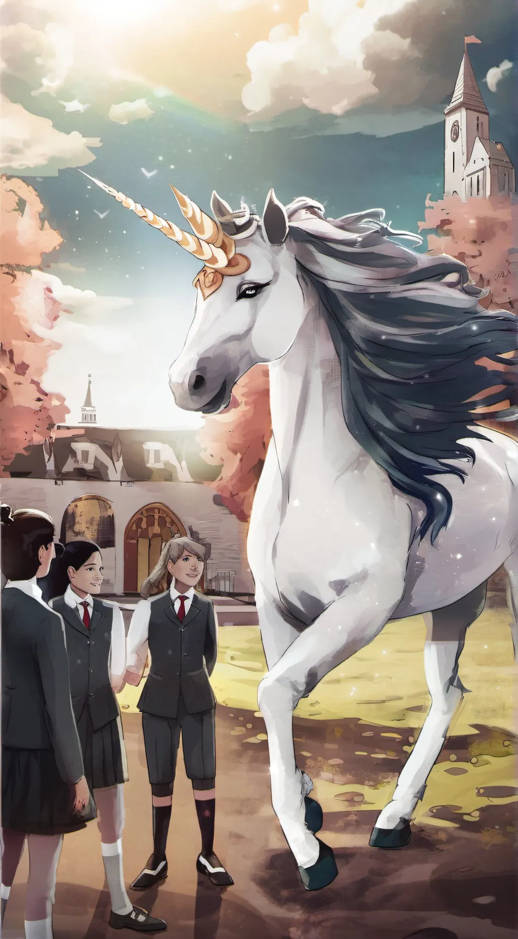 ai character: Unicorn Academy)  background