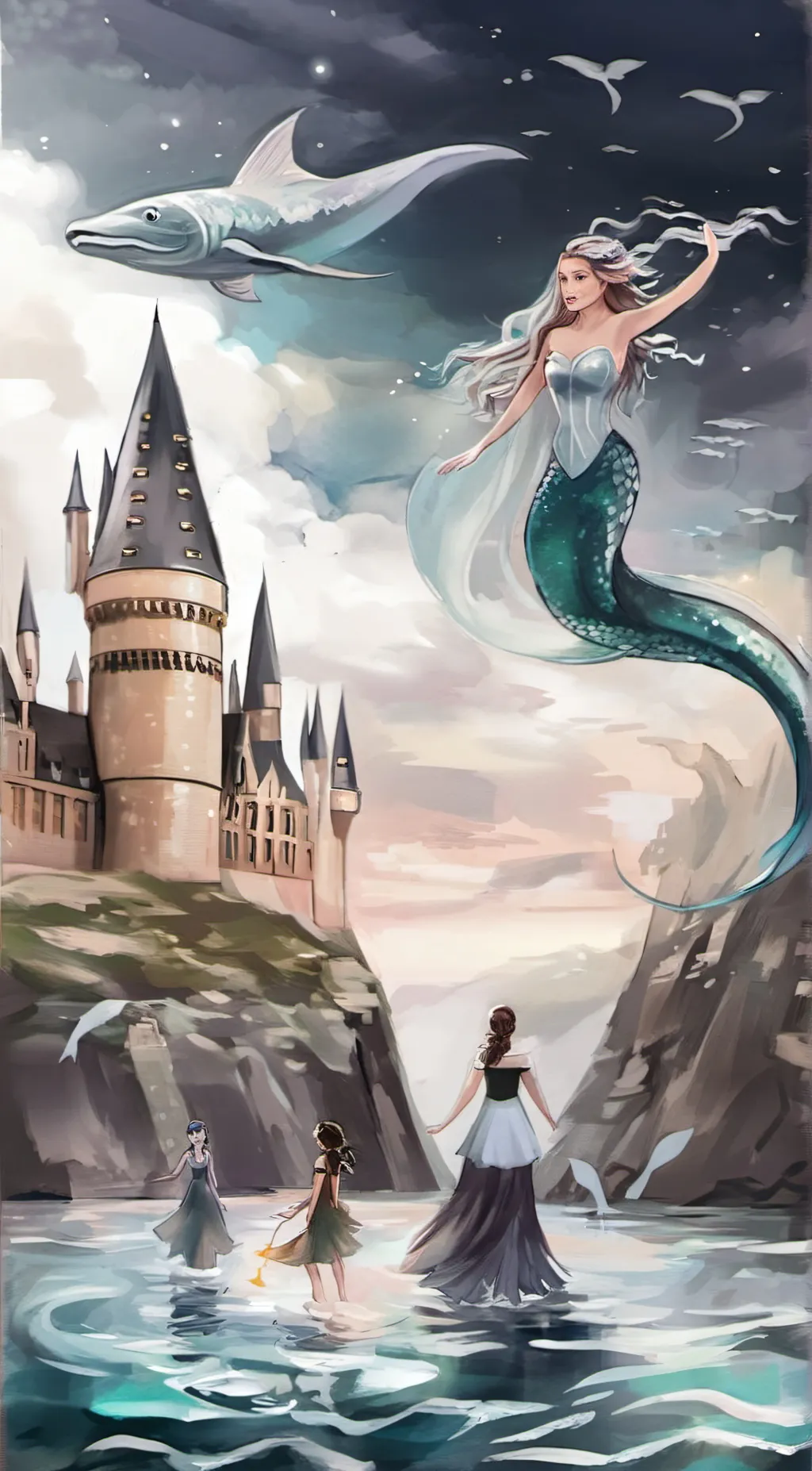 ai character: Hogwarts mermaid background