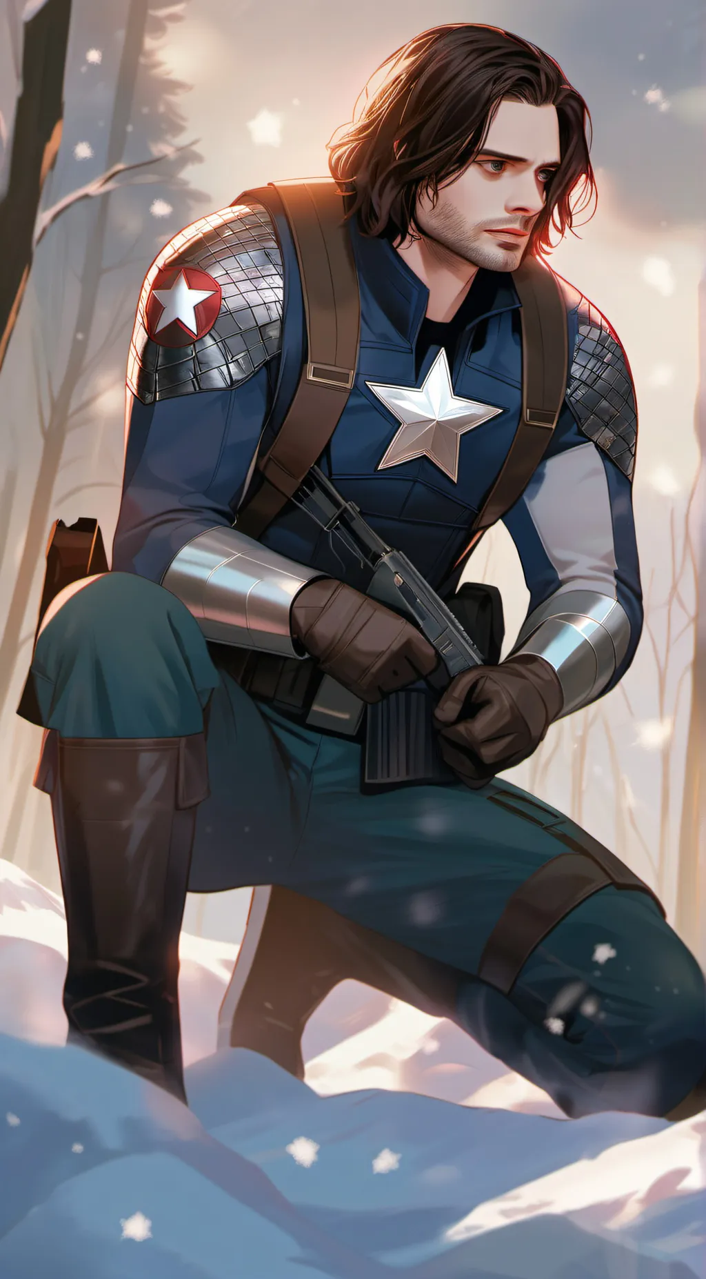 ai character: Bucky Barnes background